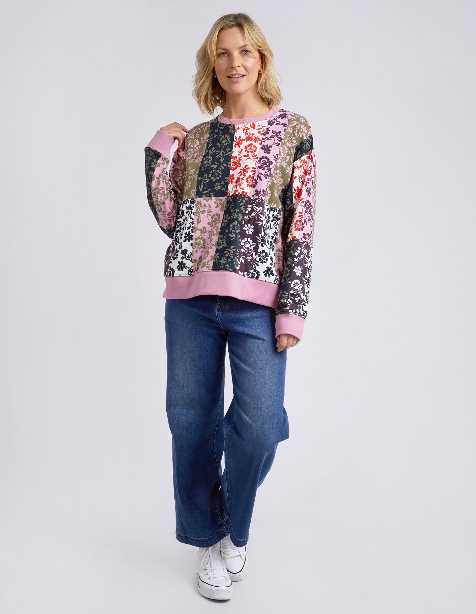 Linear Floral Crew Linear Floral Print