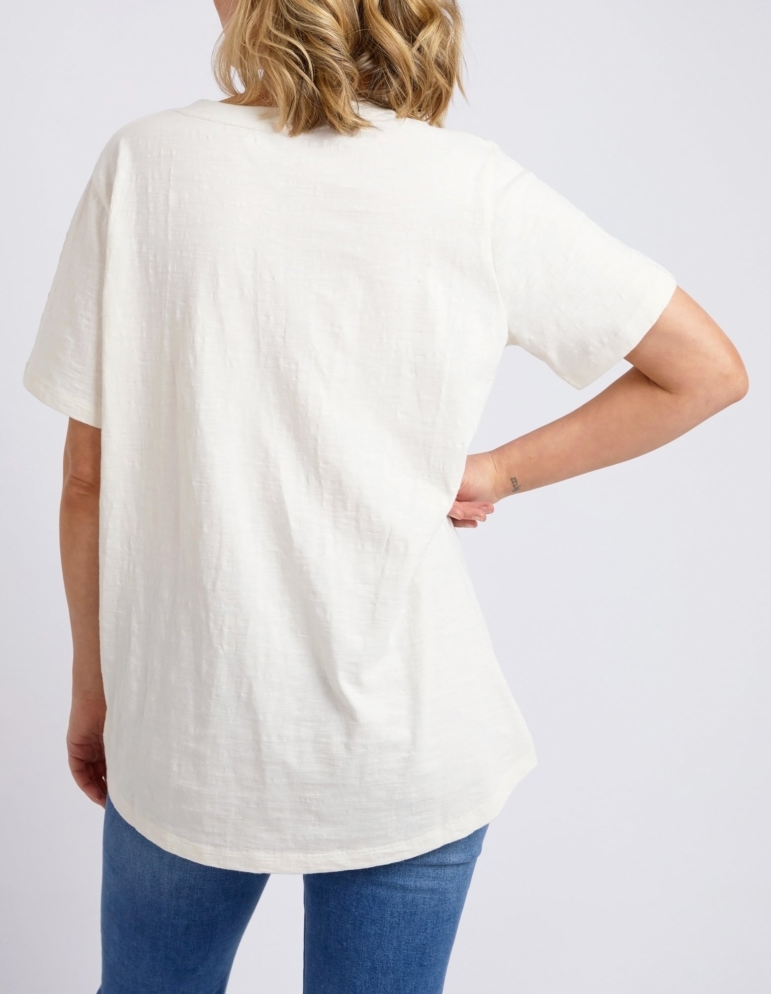 Lined Up Tee Pearl