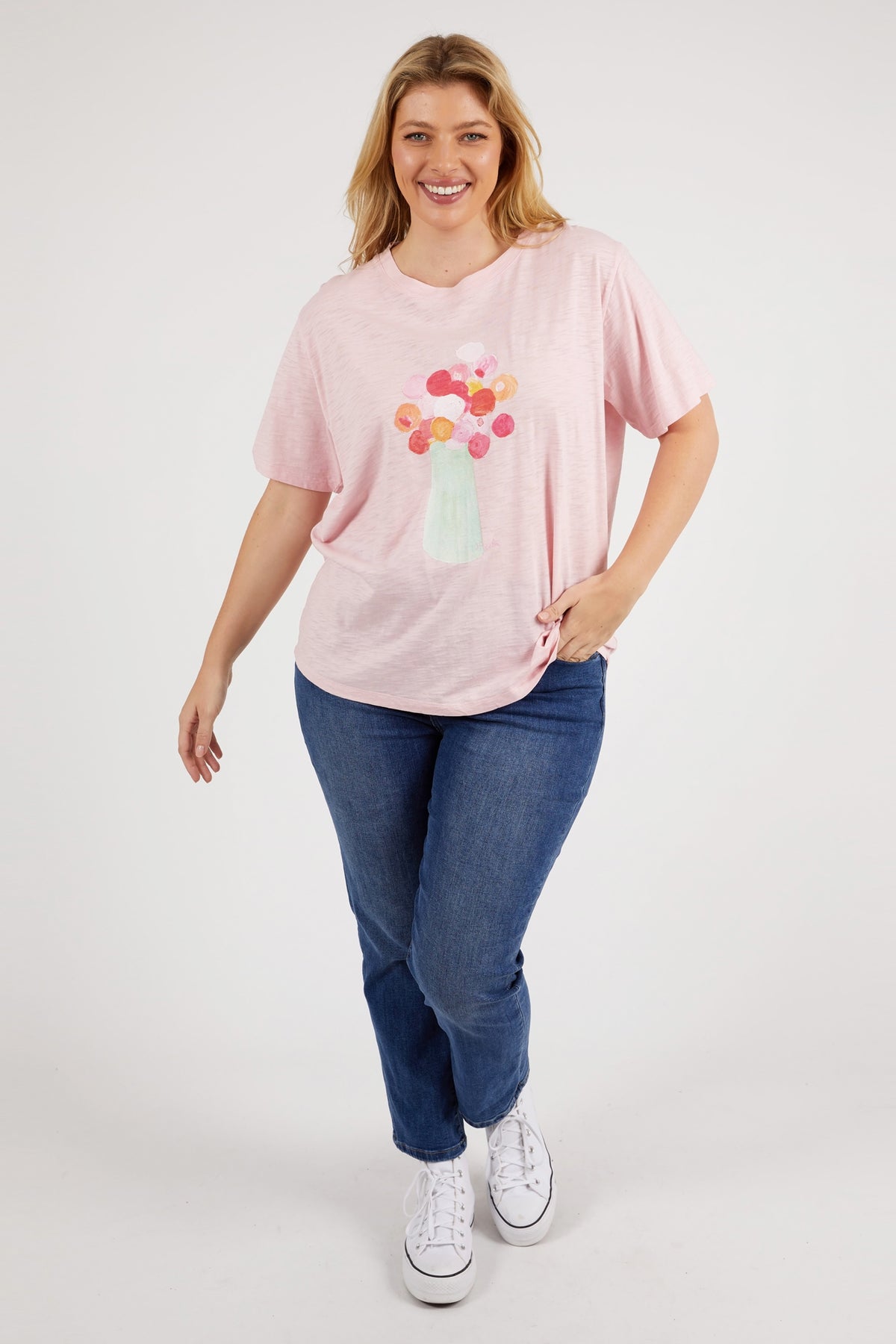 Janey Floral Tee Splendid Pink