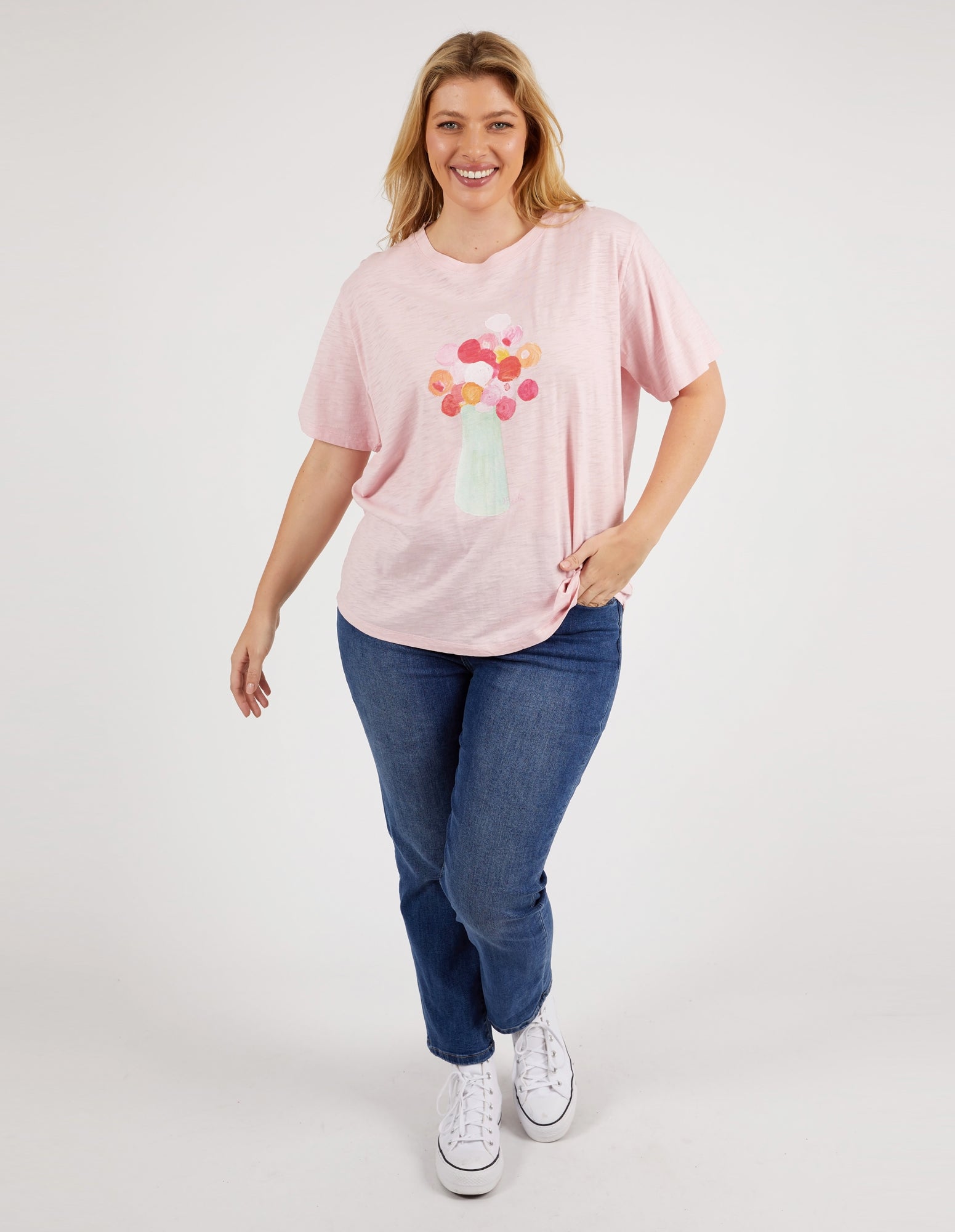 Janey Floral Tee Splendid Pink