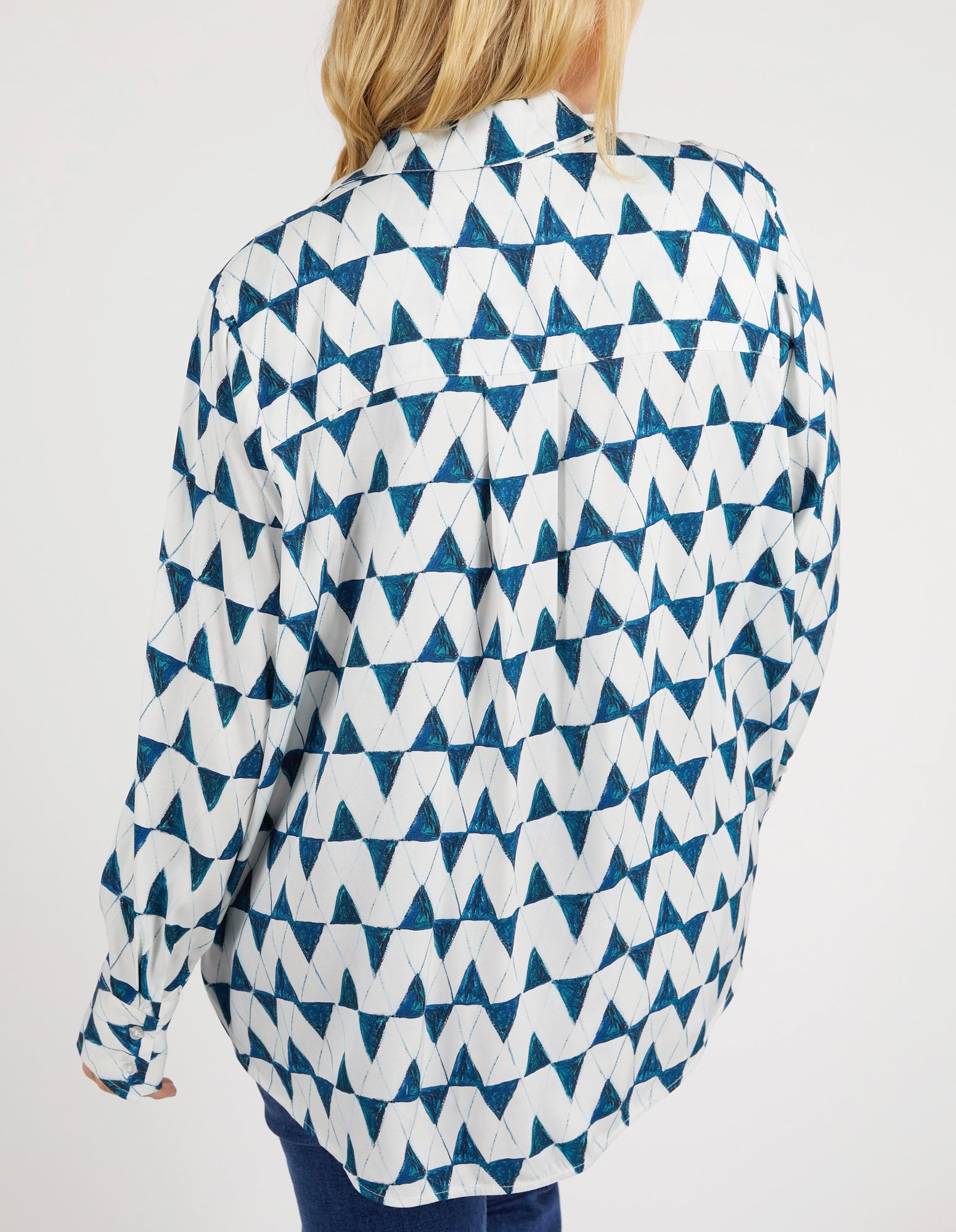 Janey Geo Shirt Navy Geo Print