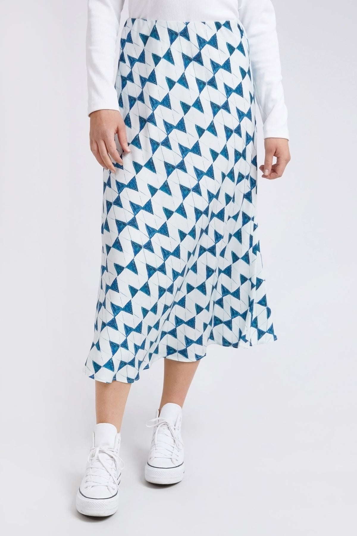 Janey Geo Skirt Navy Geo Print