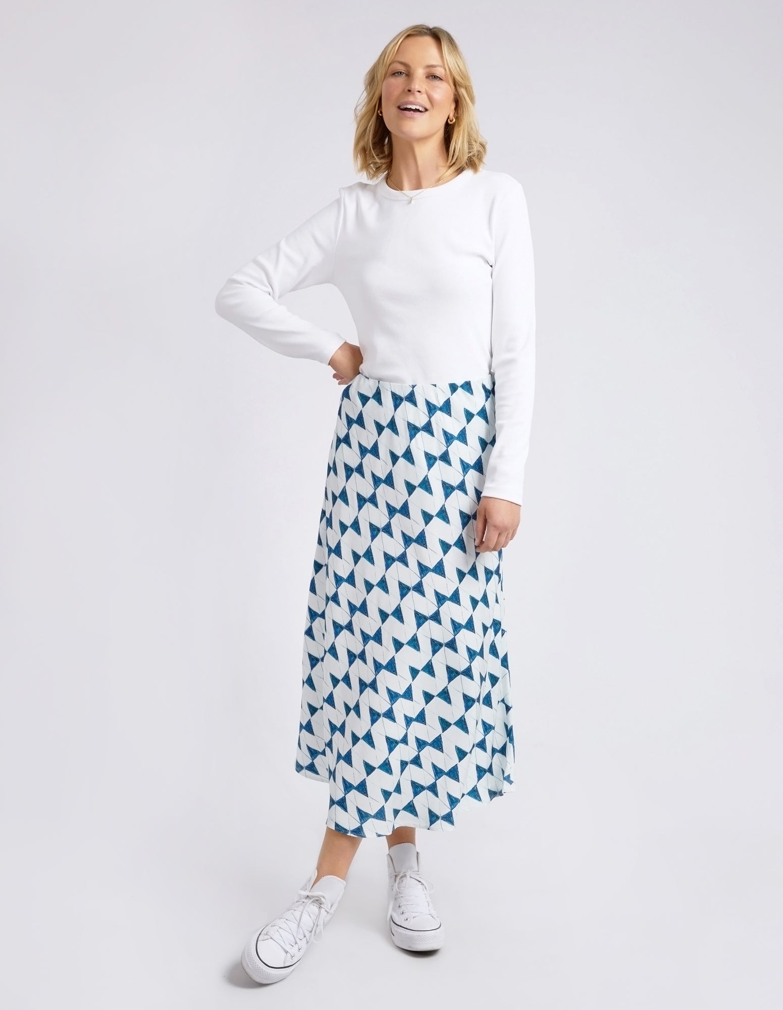 Janey Geo Skirt Navy Geo Print