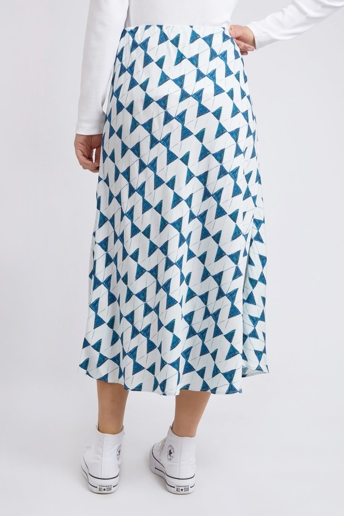 Janey Geo Skirt Navy Geo Print