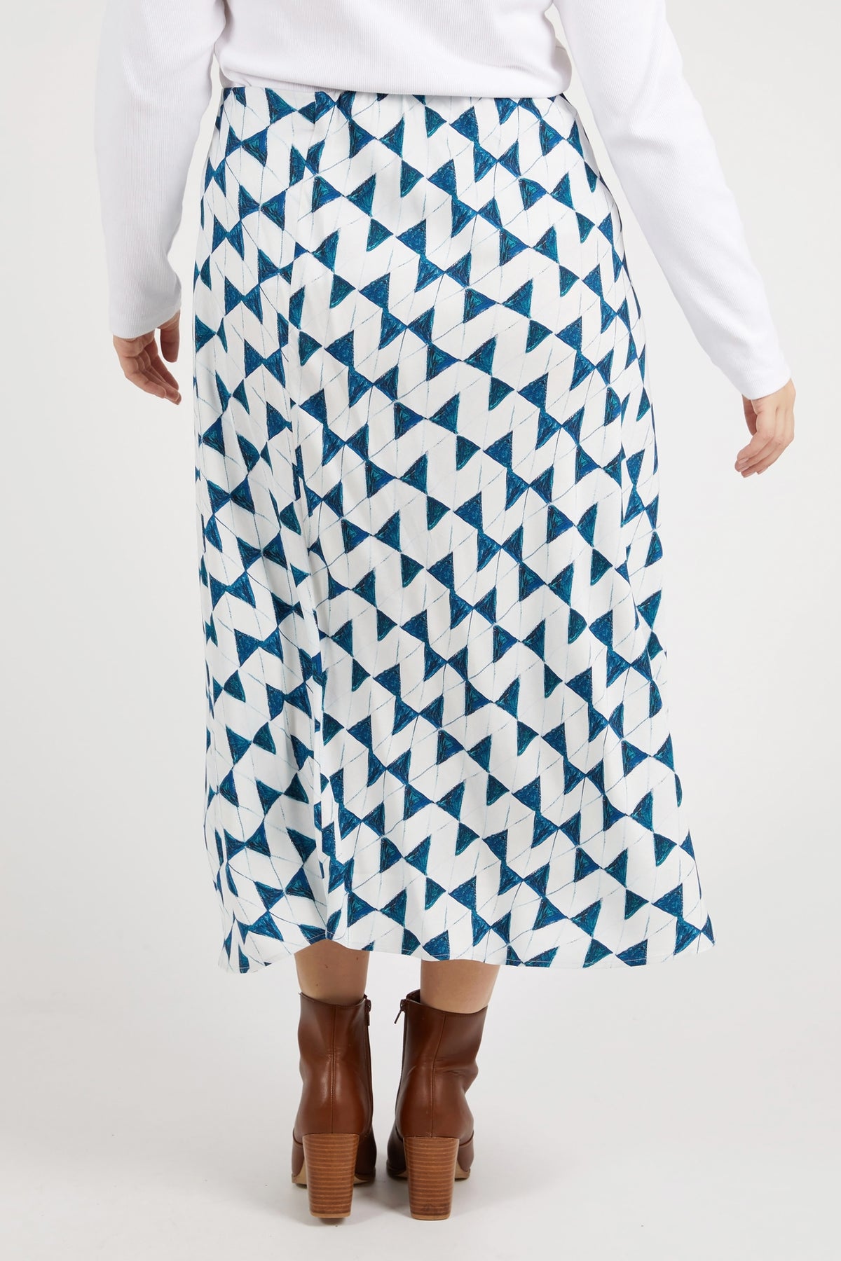 Janey Geo Skirt Navy Geo Print