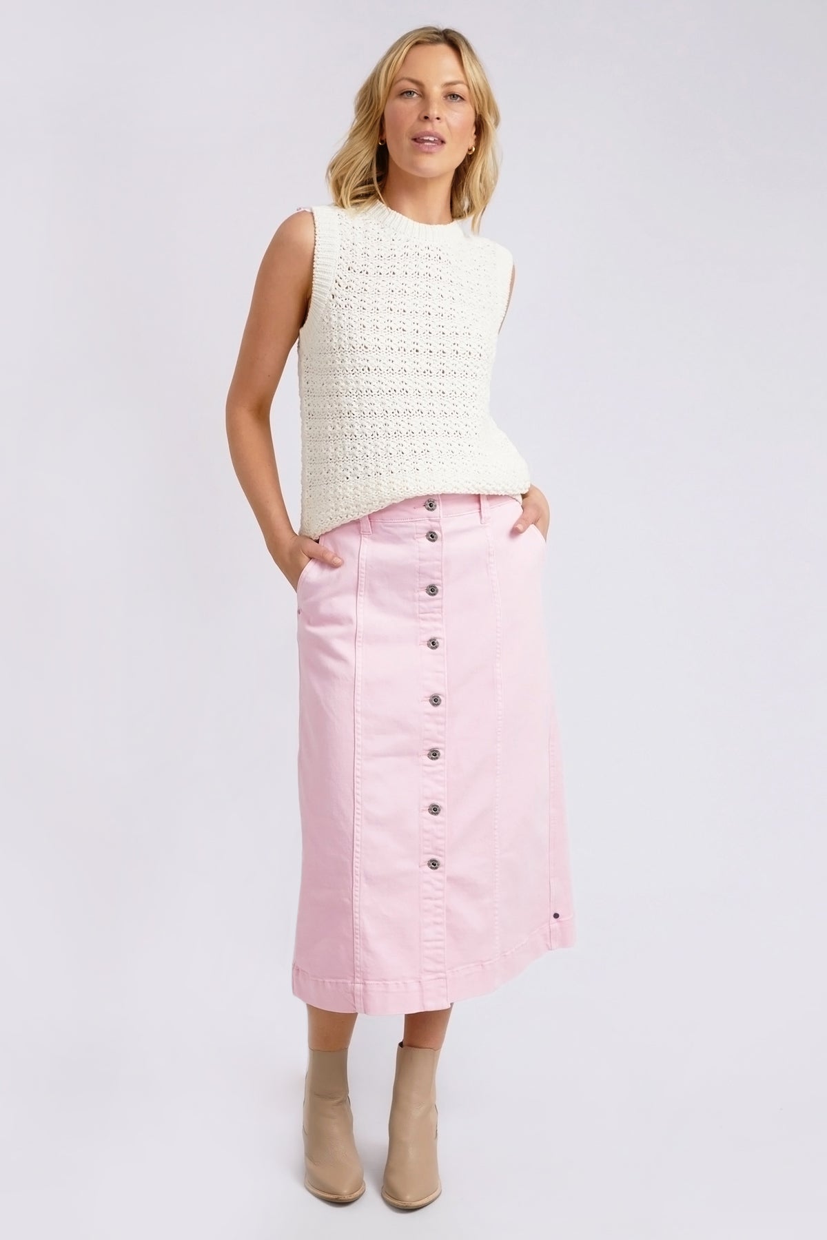 Janey Knit Vest Pearl