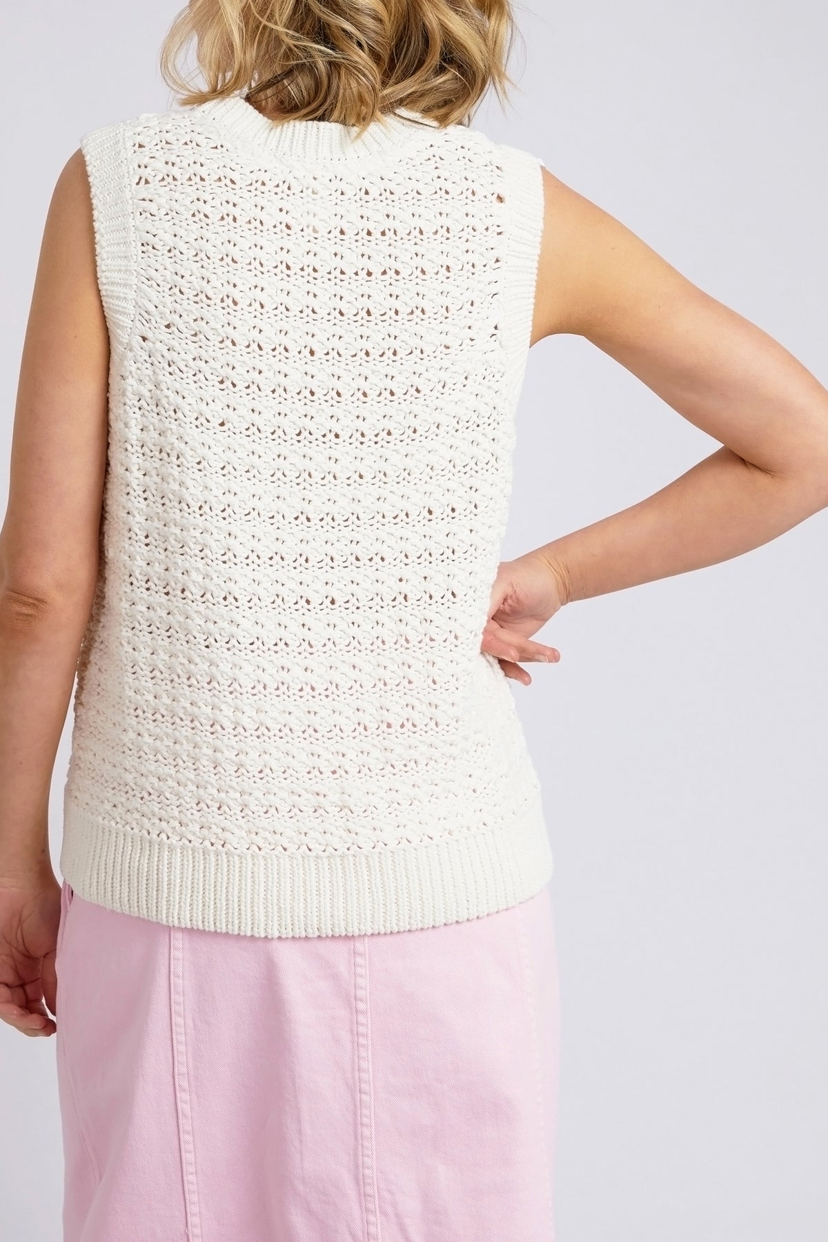 Janey Knit Vest Pearl