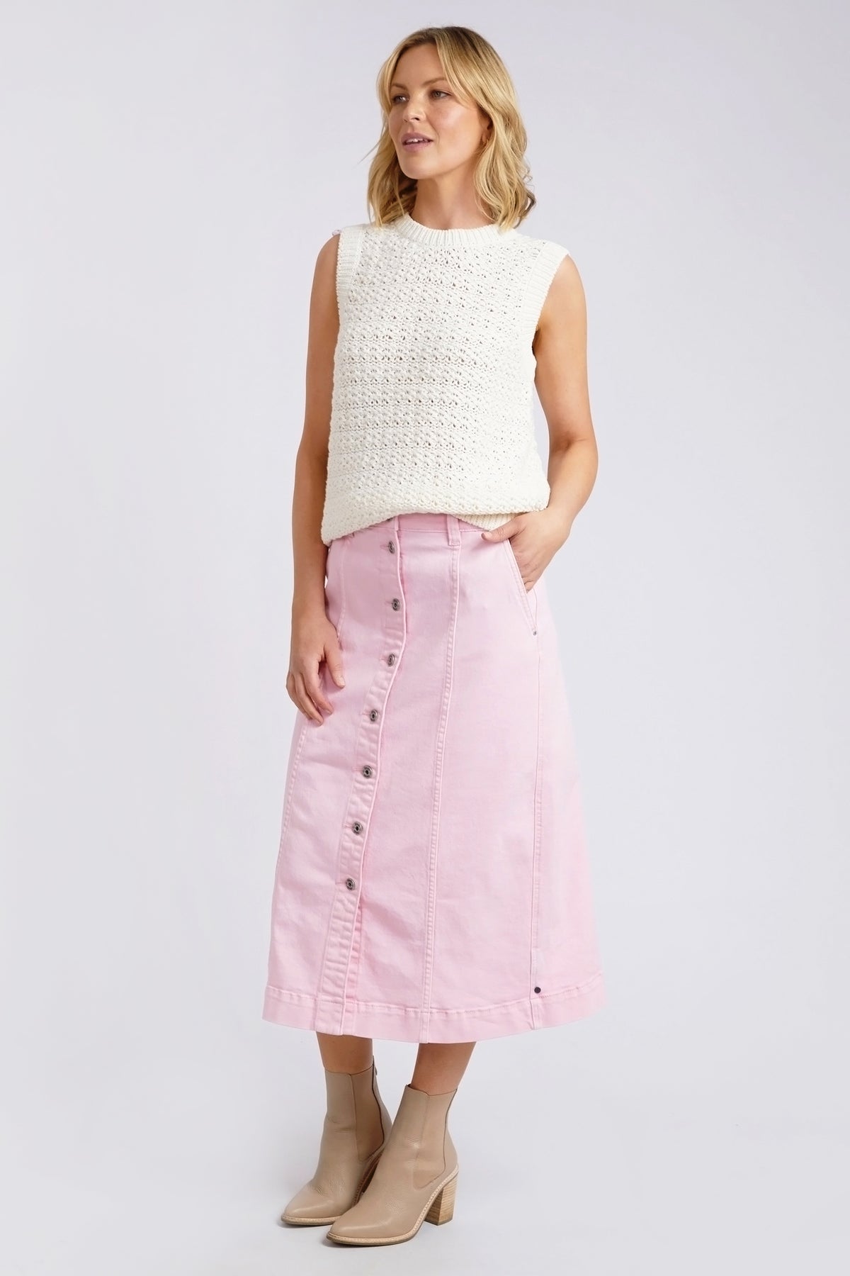 Janey Knit Vest Pearl