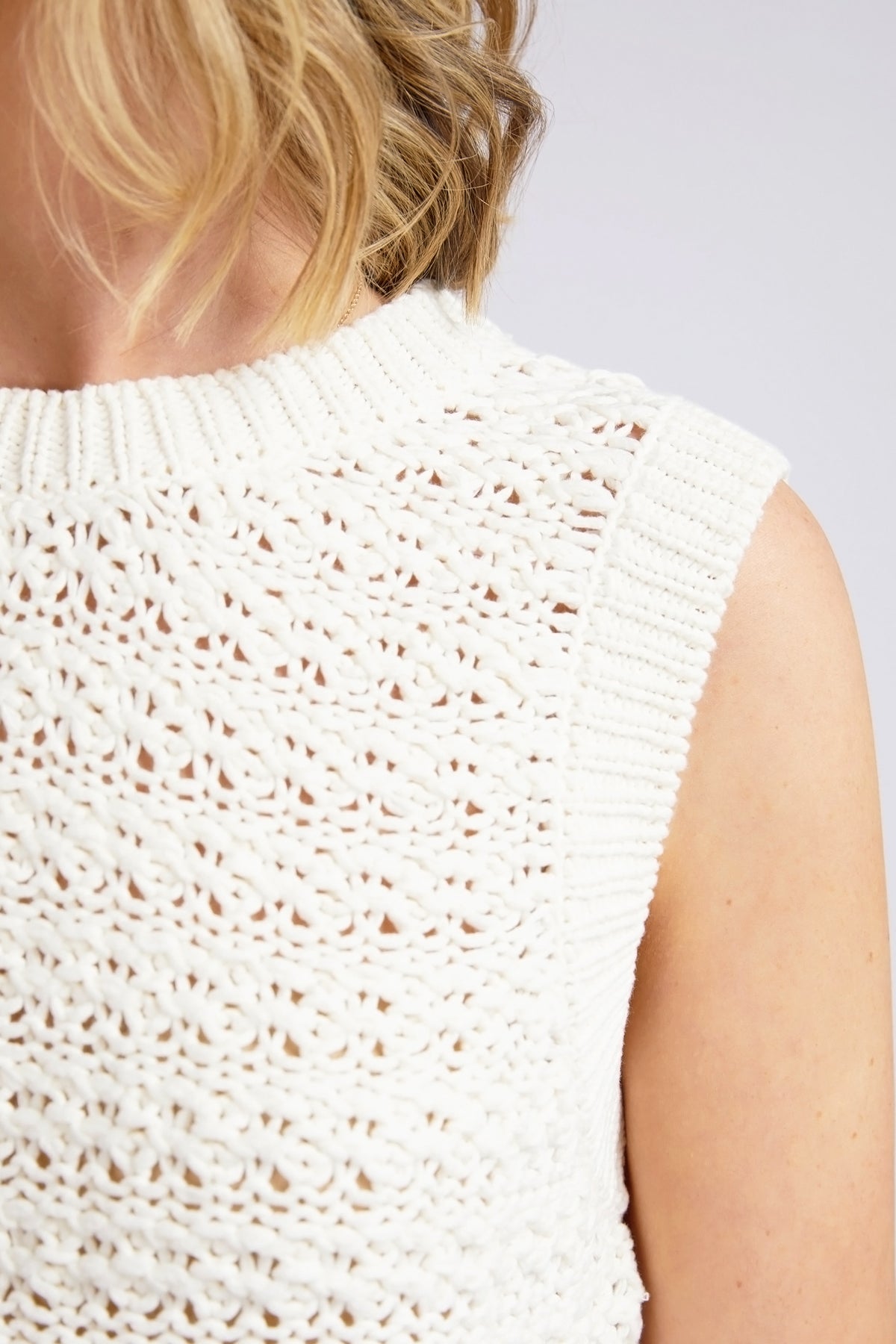 Janey Knit Vest Pearl