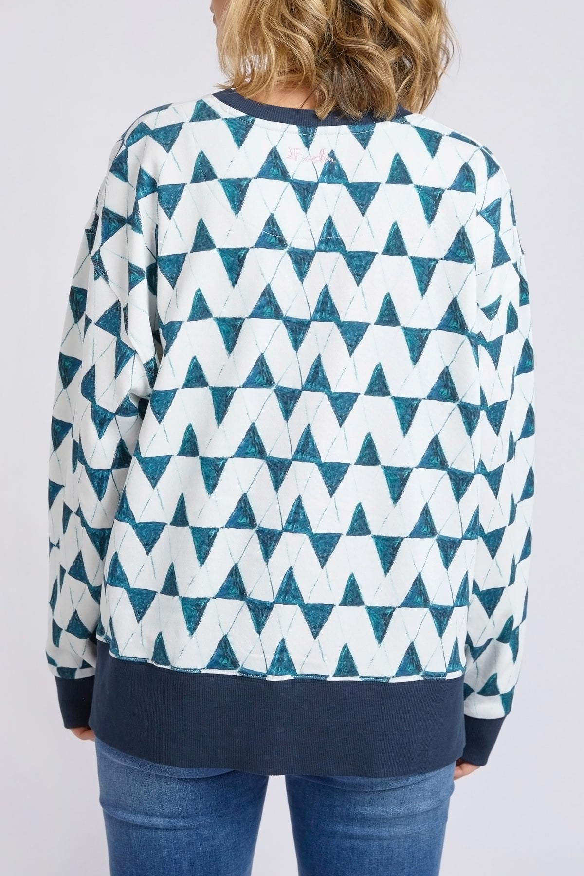 Janey Geo Crew Navy Geo Print