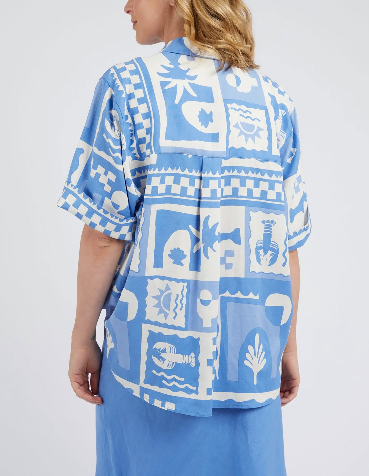 Holiday Sun Shirt Cerulean Holiday Print