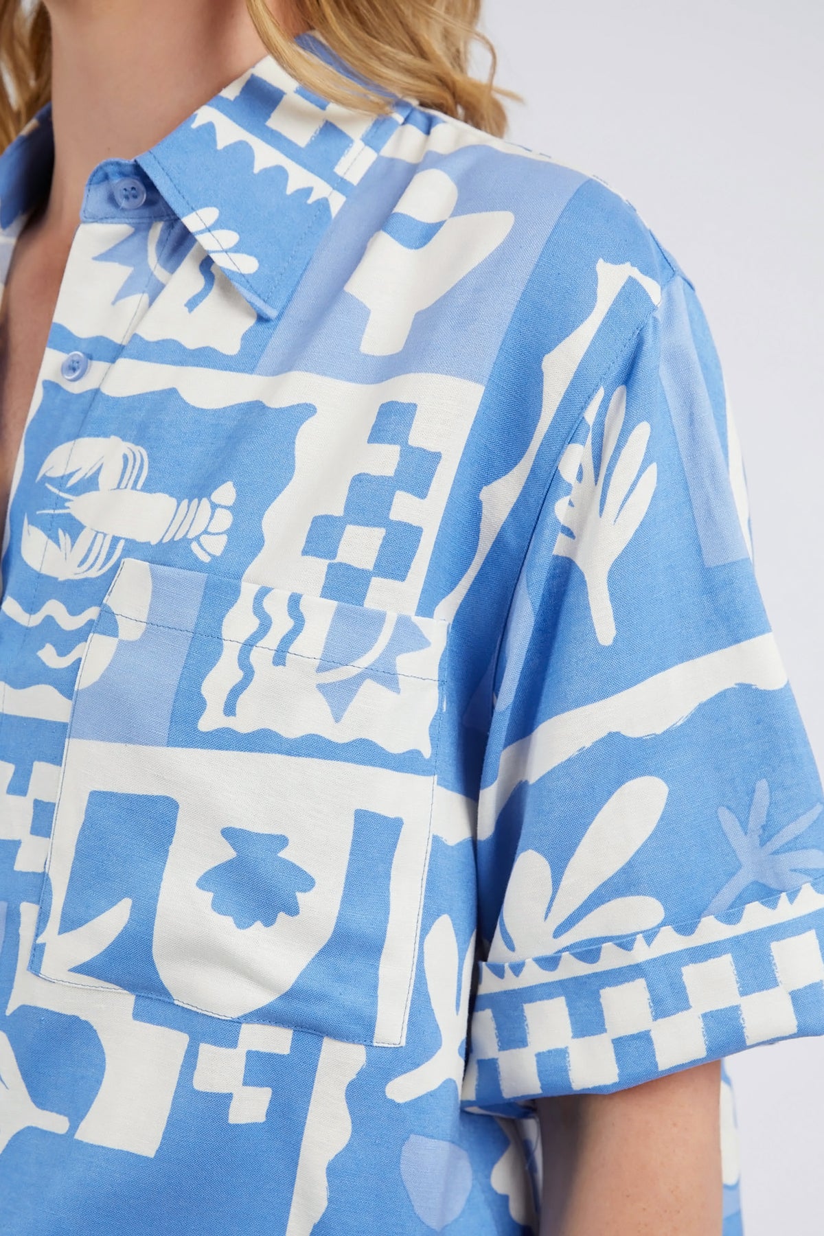 Holiday Sun Shirt Cerulean Holiday Print