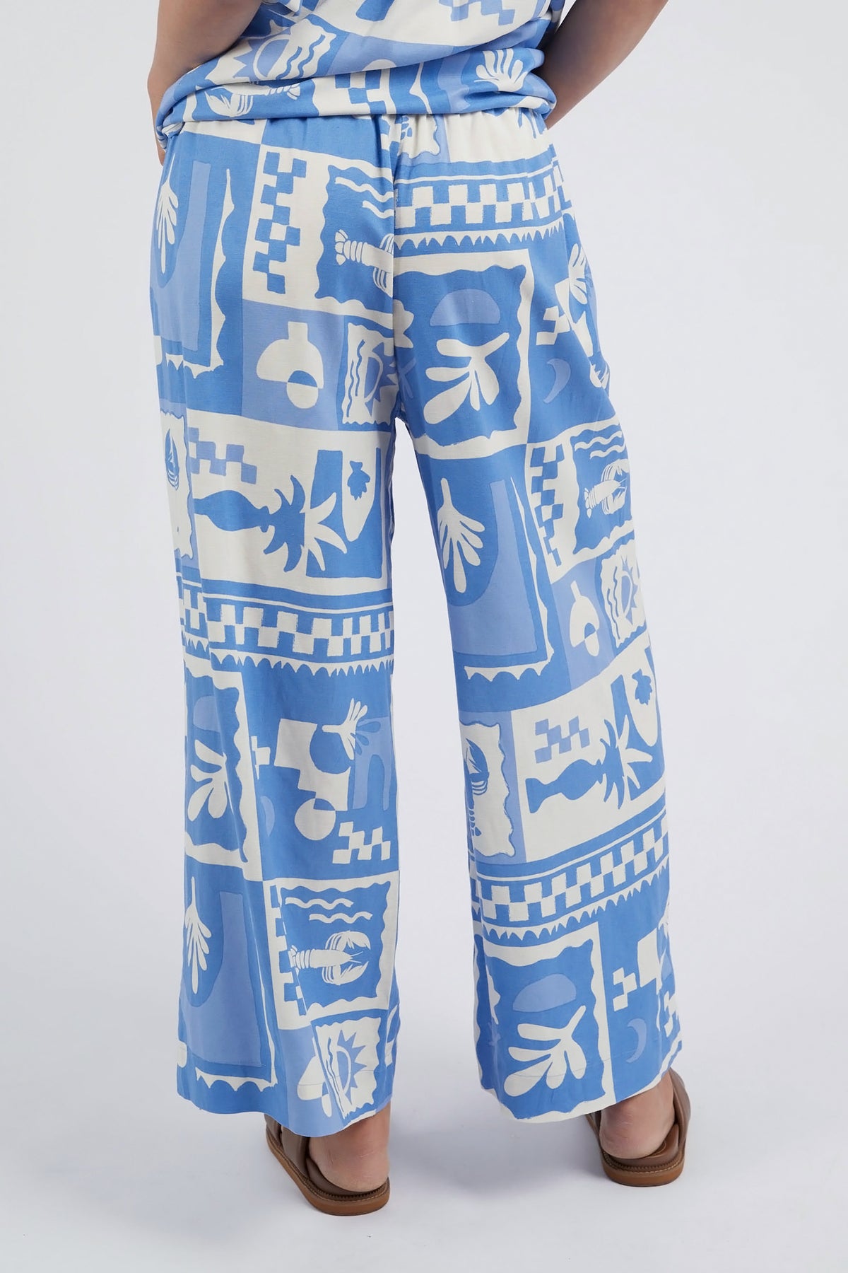 Holiday Sun Pant Cerulean Holiday Print