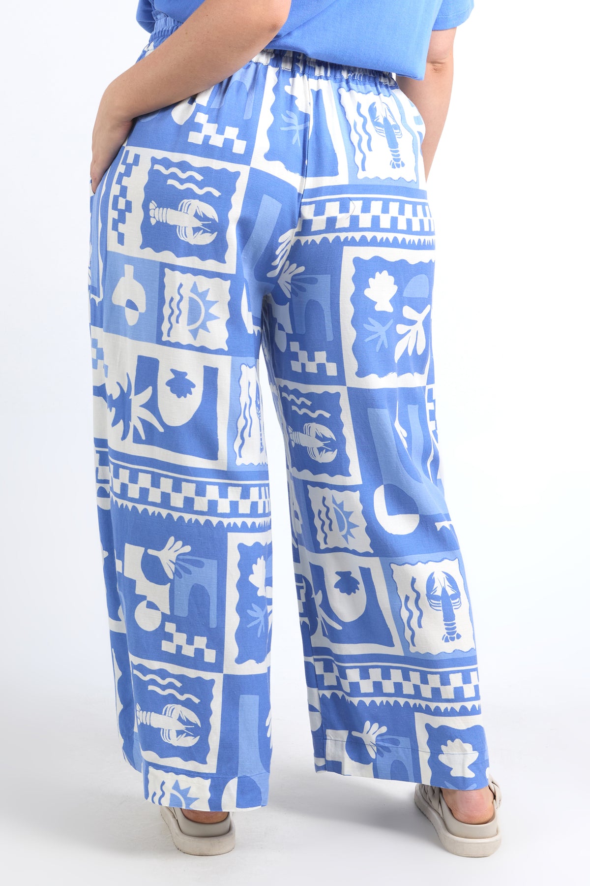 Holiday Sun Pant Cerulean Holiday Print