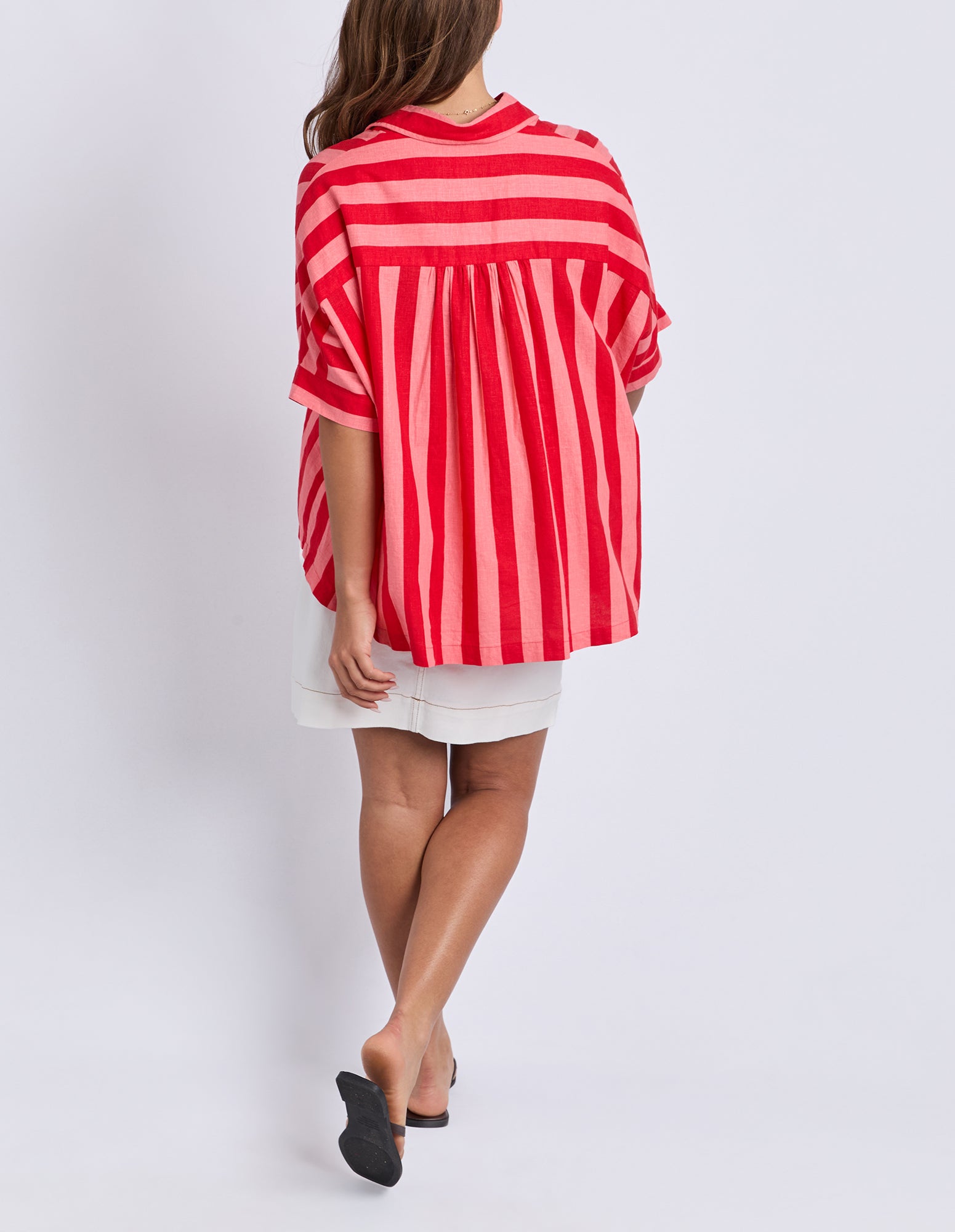 Palermo Stripe Shirt Poppy