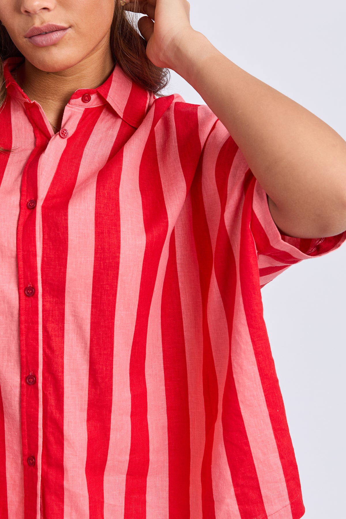 Palermo Stripe Shirt Poppy