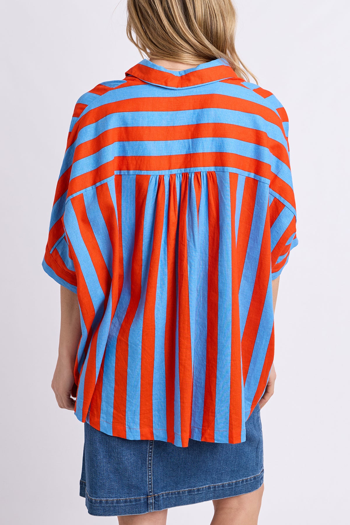 Palermo Stripe Shirt Tangello/Blue Stripe