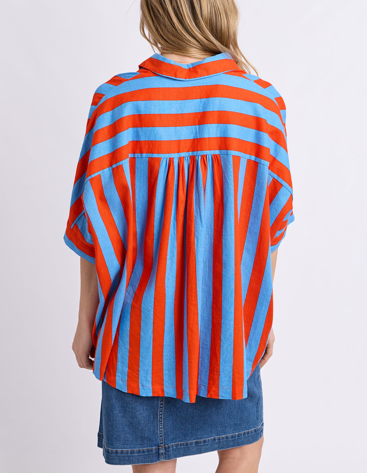 Palermo Stripe Shirt Tangello/Blue Stripe