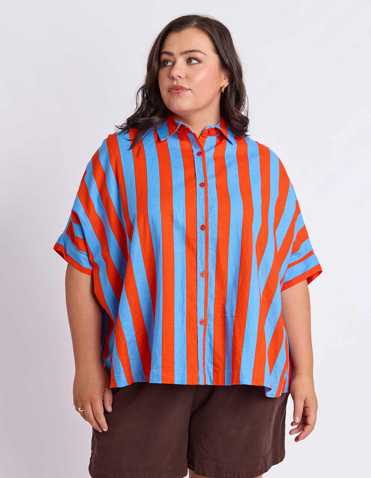 Palermo Stripe Shirt Tangello/Blue Stripe