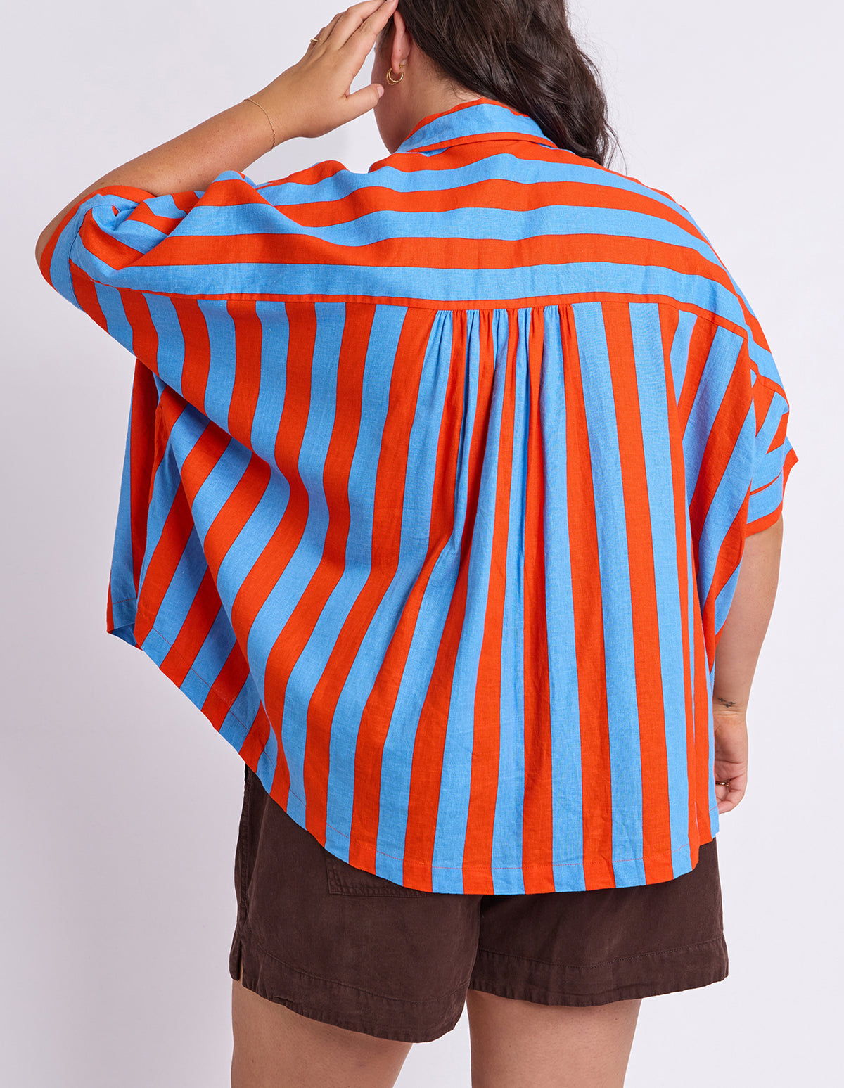 Palermo Stripe Shirt Tangello/Blue Stripe