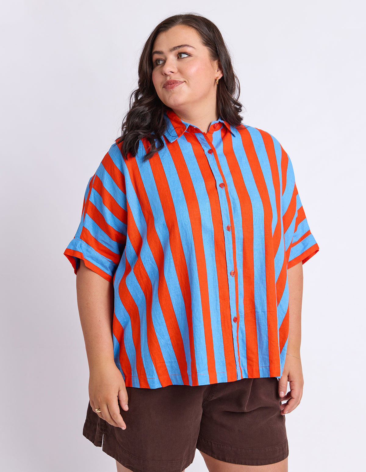 Palermo Stripe Shirt Tangello/Blue Stripe