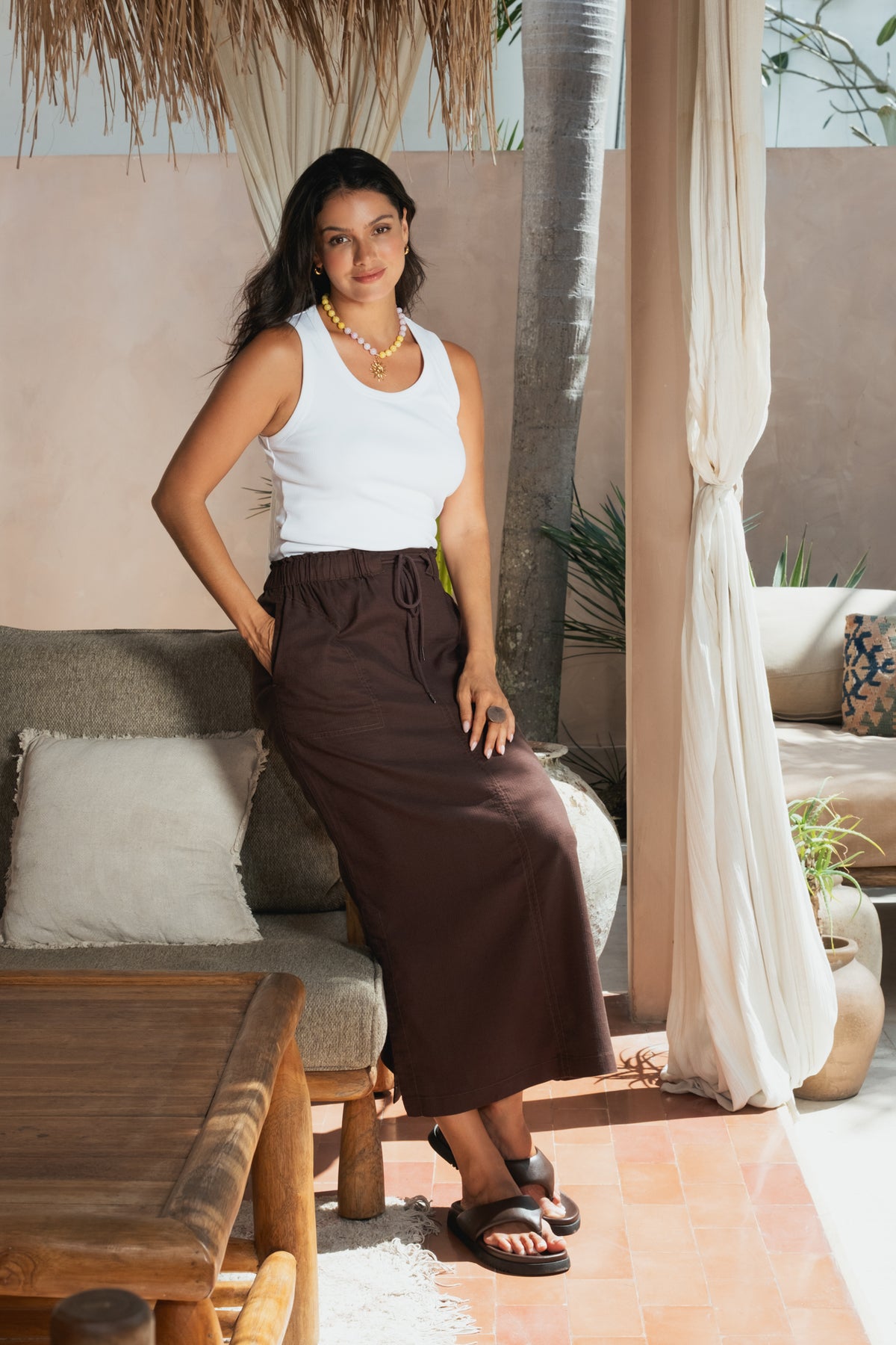 Mila Utility Skirt Chocolate