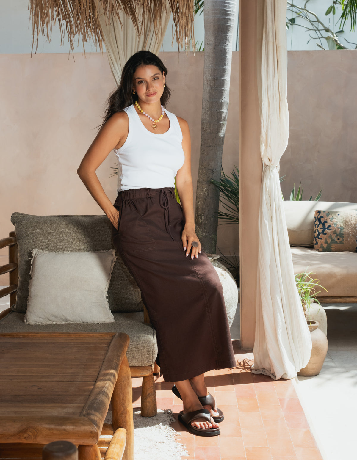 Mila Utility Skirt Chocolate