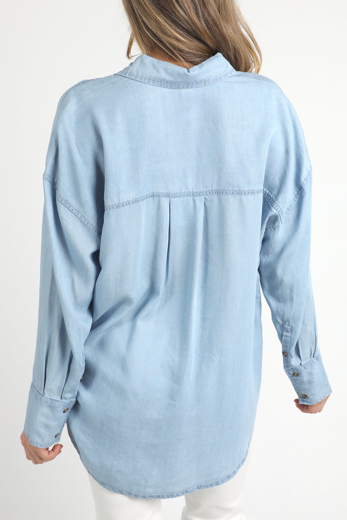 Flinders Long Sleeve Chambray Shirt Blue Wash