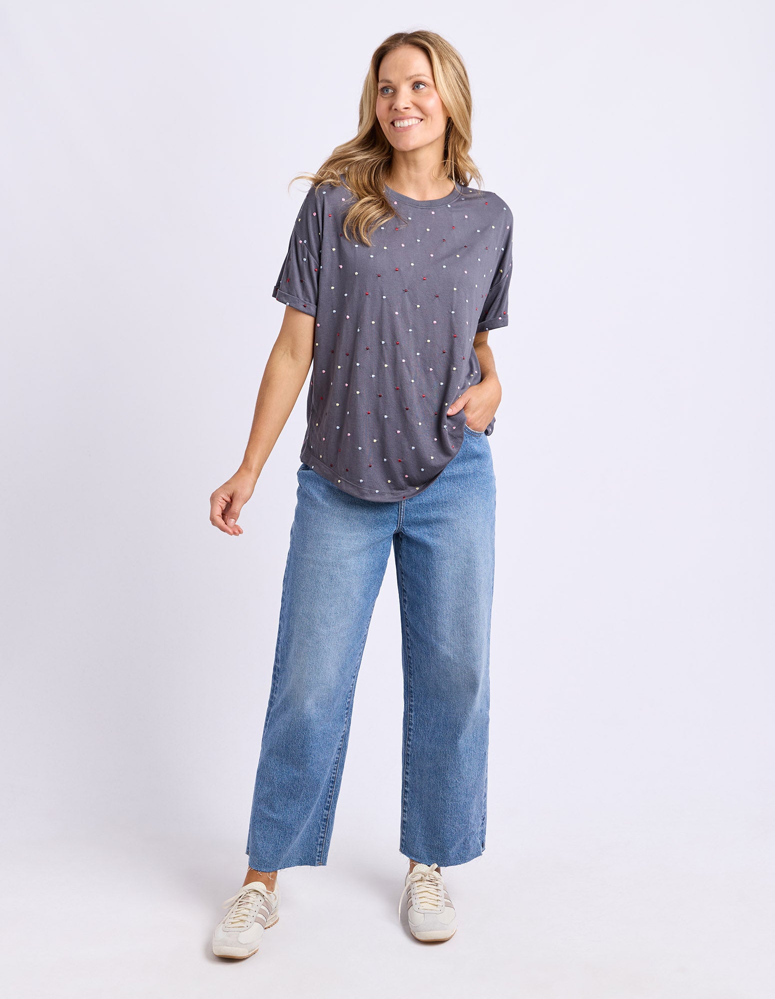 Festive Spot Tee Charcoal