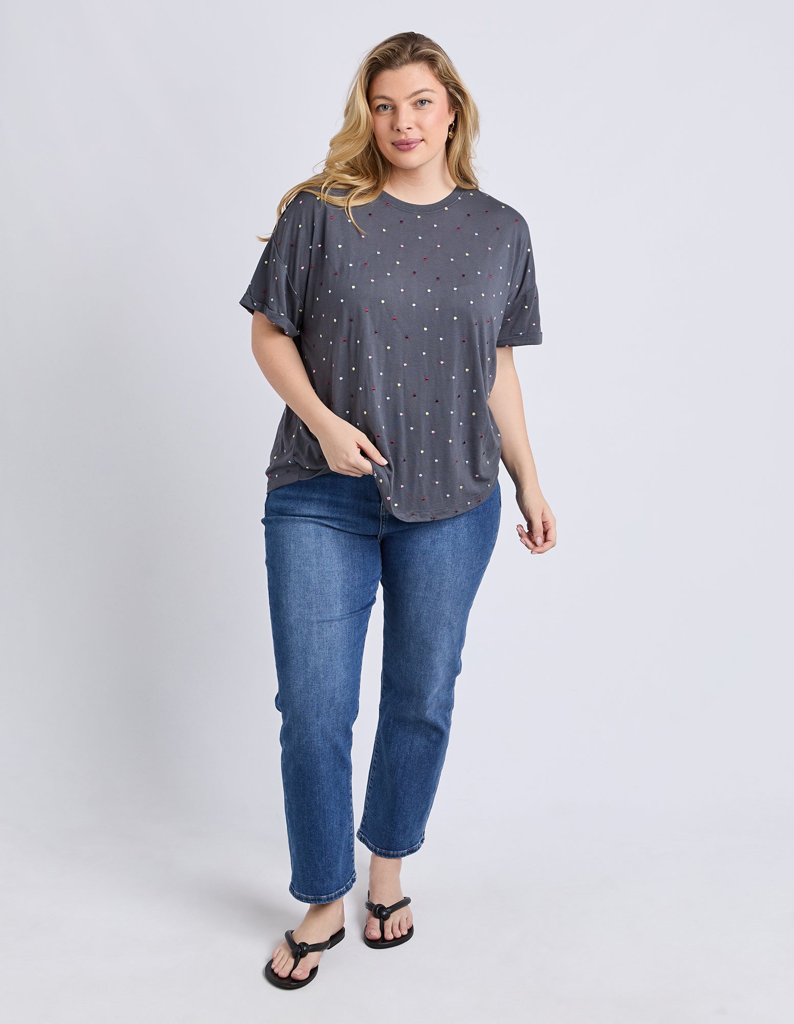 Festive Spot Tee Charcoal