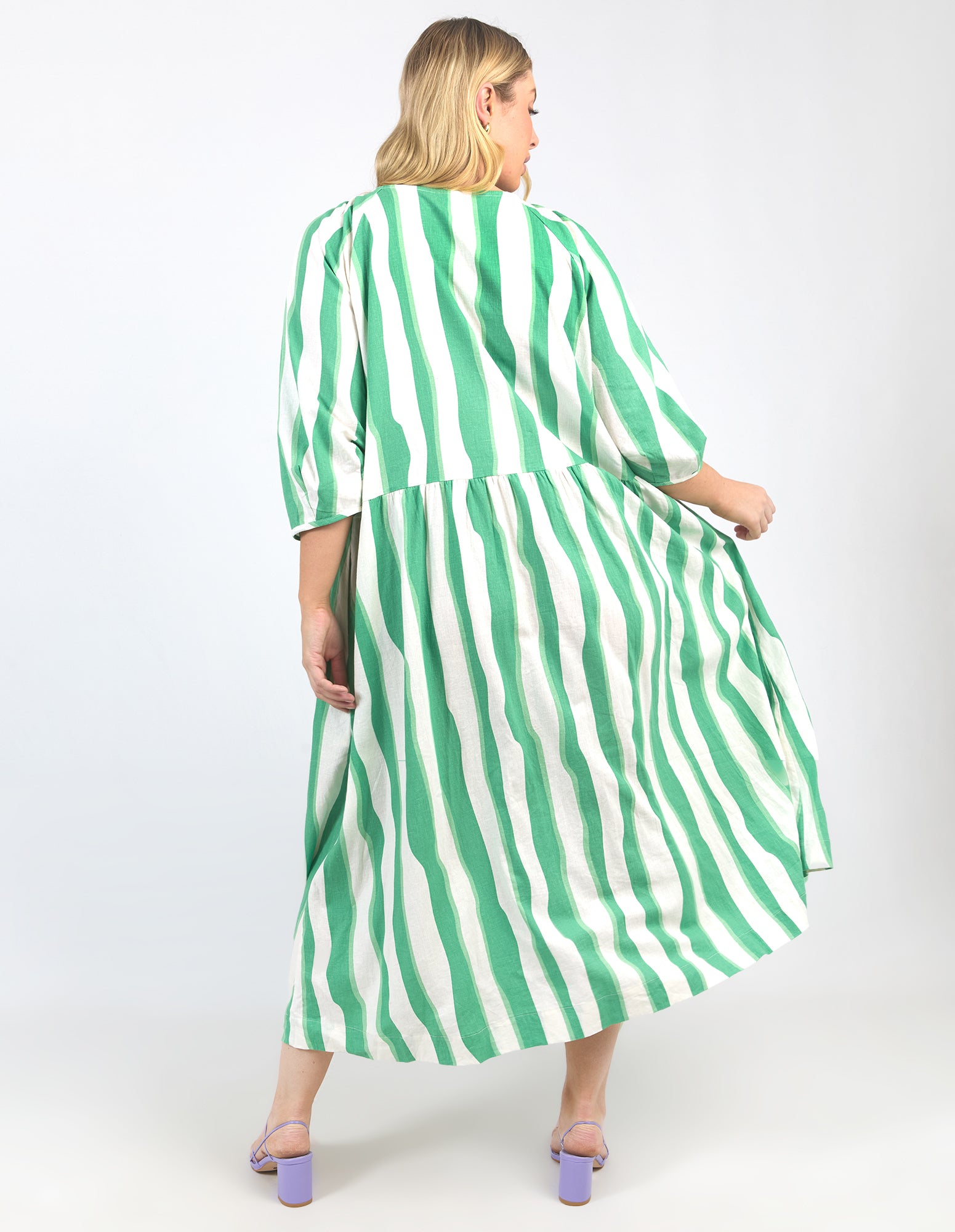 Spritz Dress Greenbriar/White Stripe