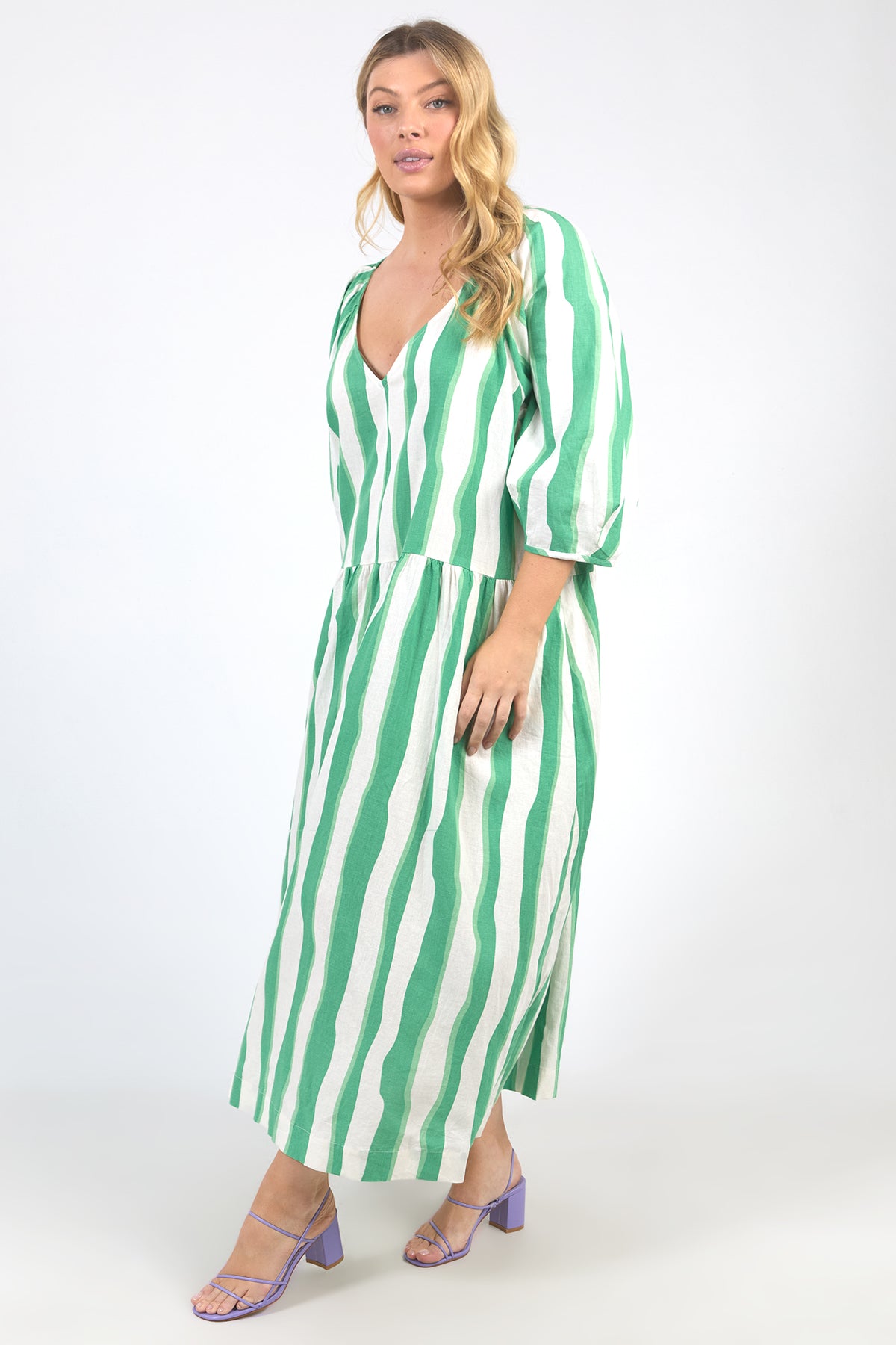 Spritz Dress Greenbriar/White Stripe