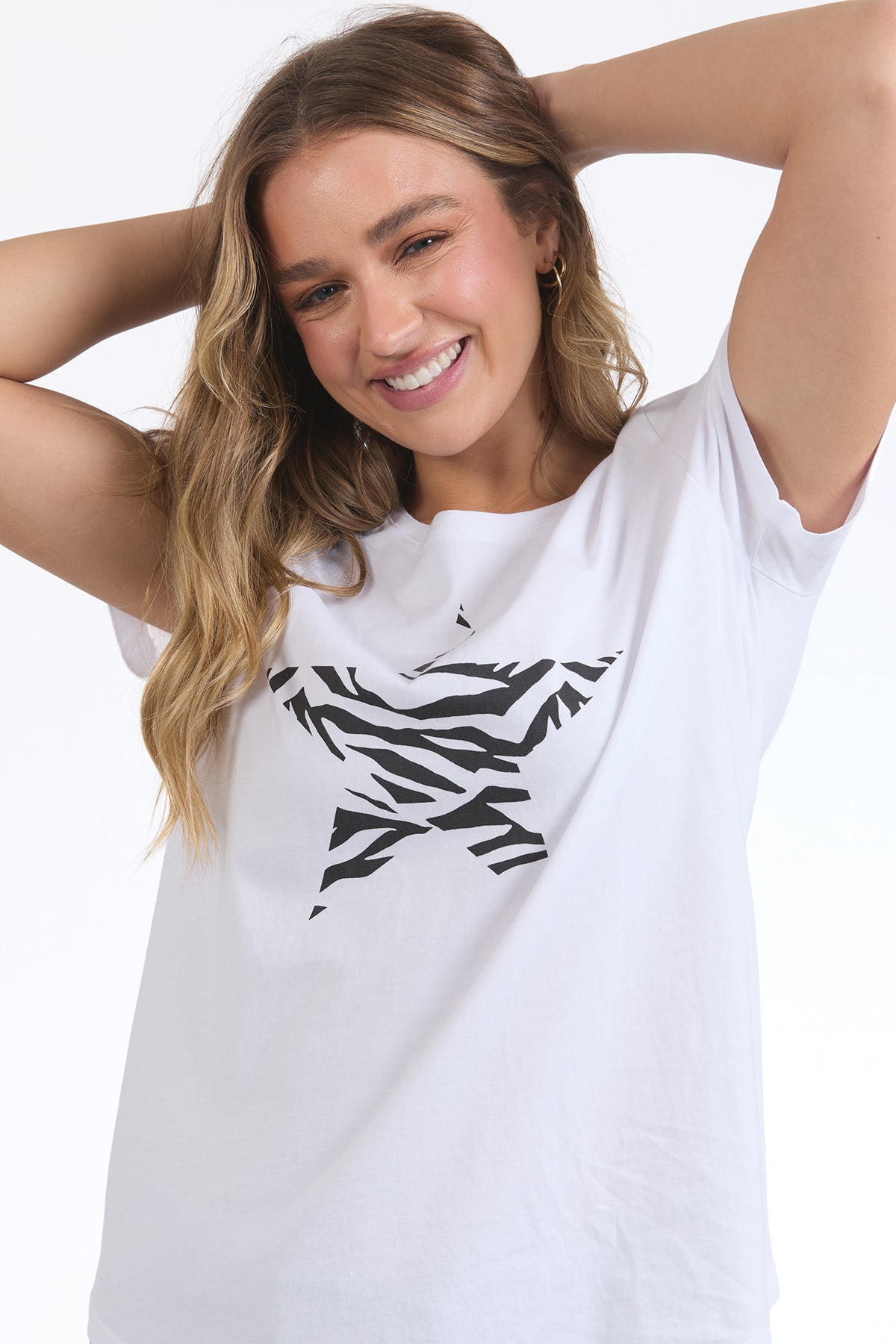 Zebra Star Tee White