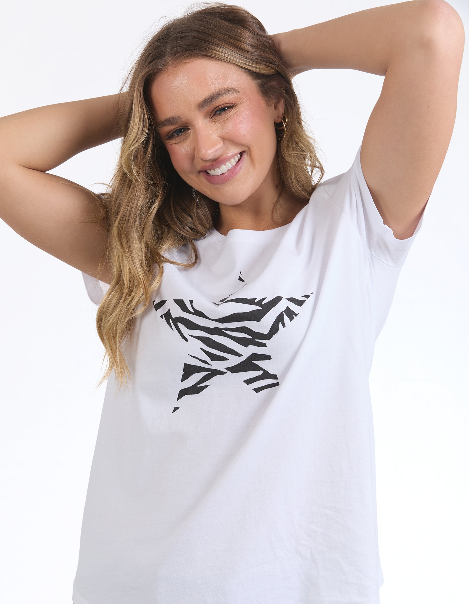 Zebra Star Tee White