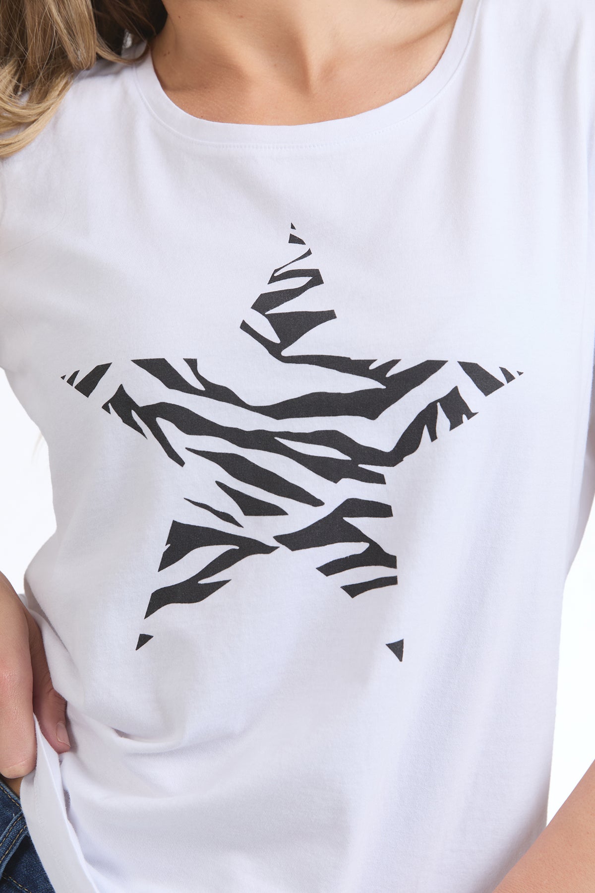 Zebra Star Tee White