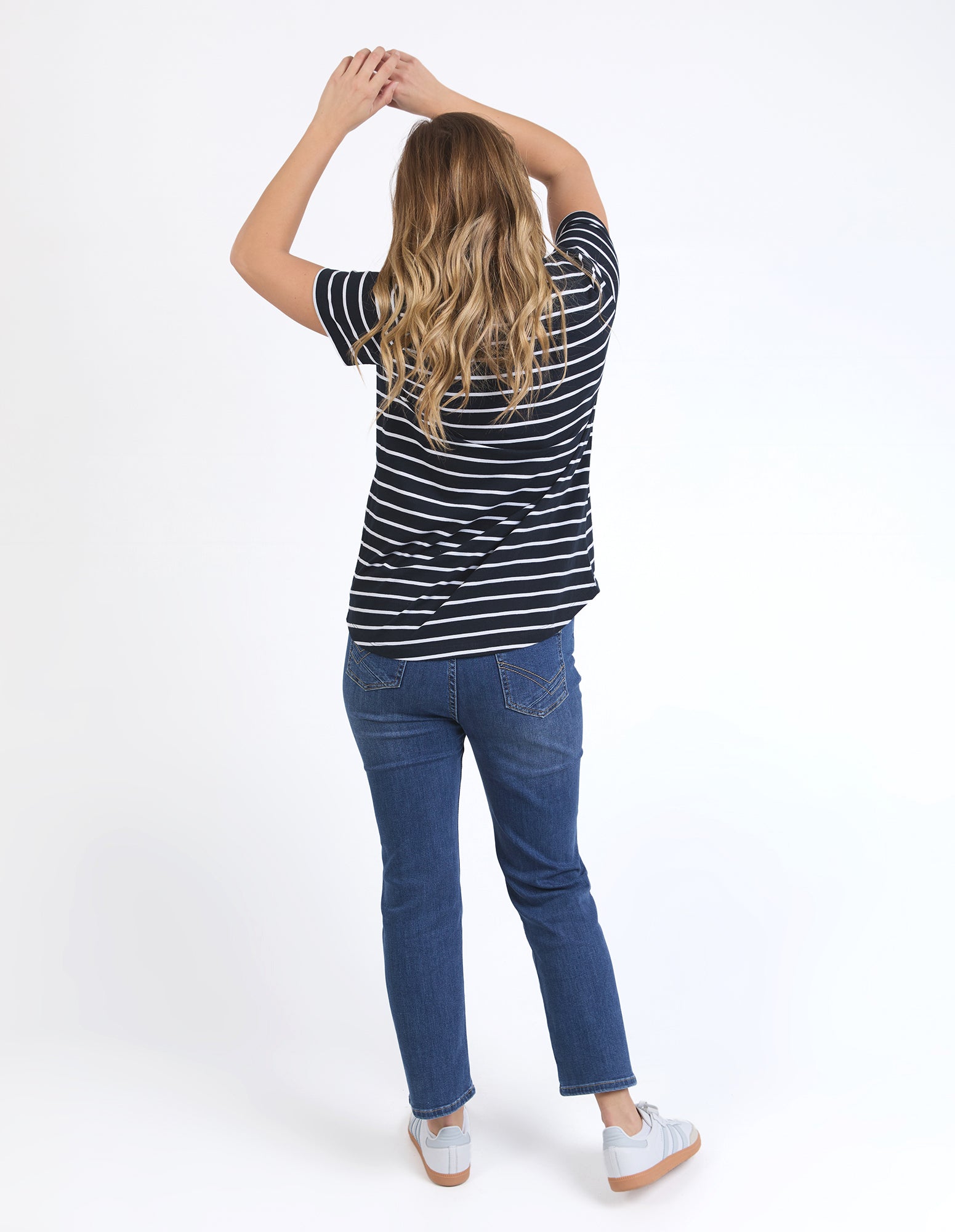 Stripe Horizon Tee Navy/ White Stripe