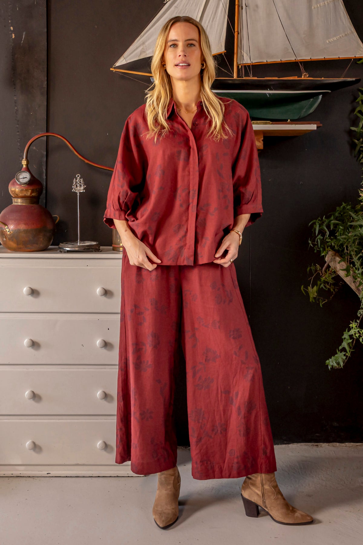 Bramble Wide Leg Pant Plum