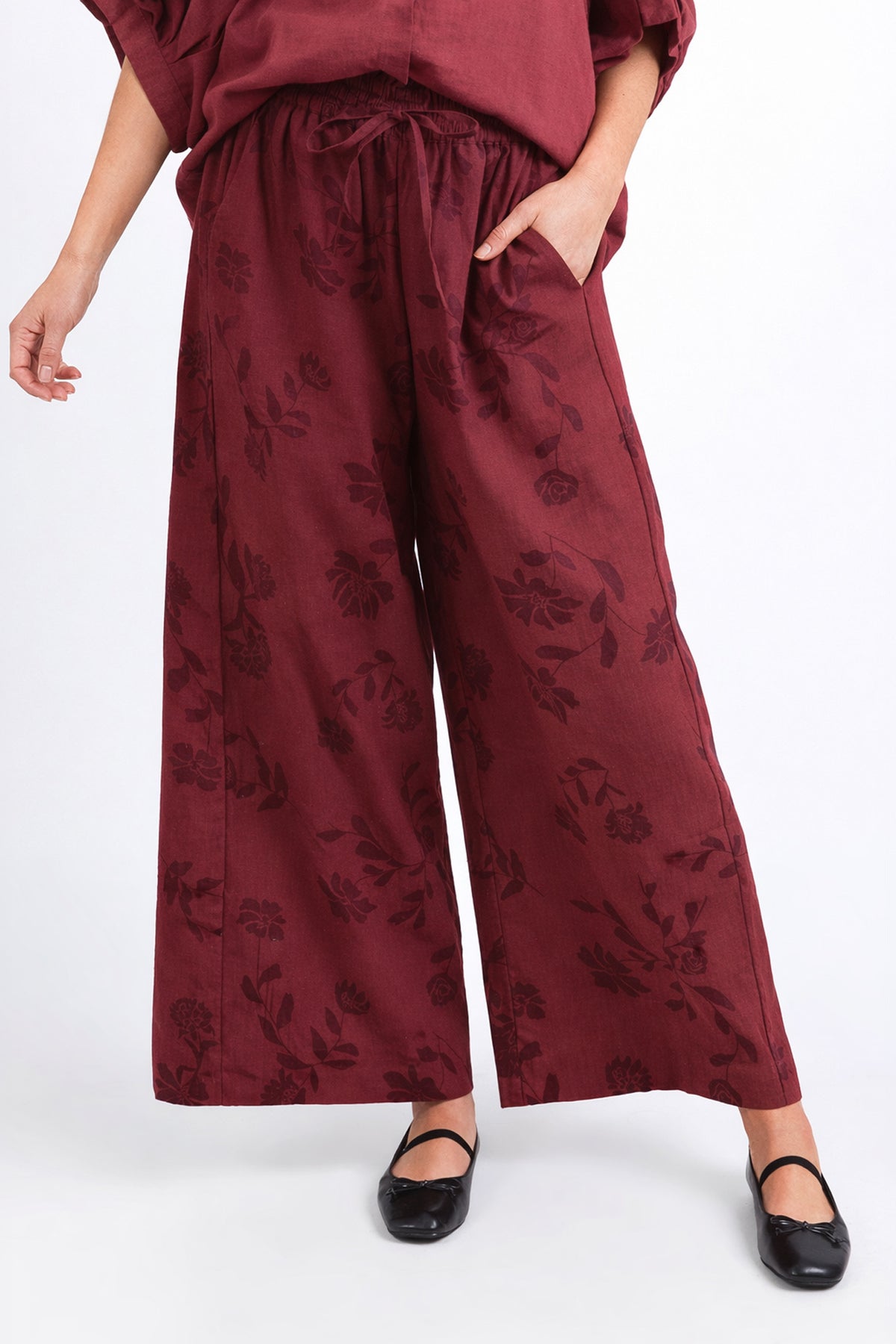 Bramble Wide Leg Pant Plum