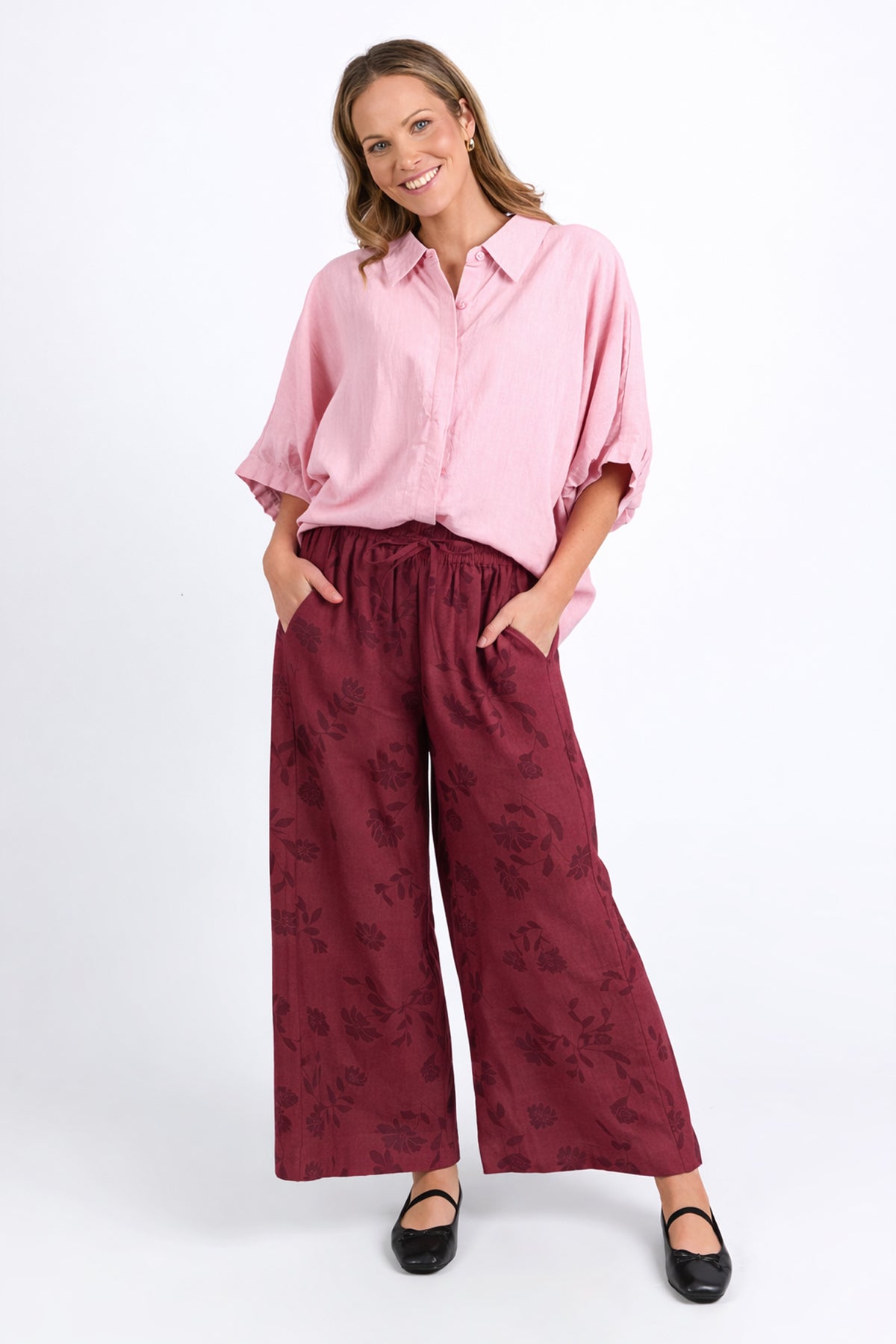 Bramble Wide Leg Pant Plum