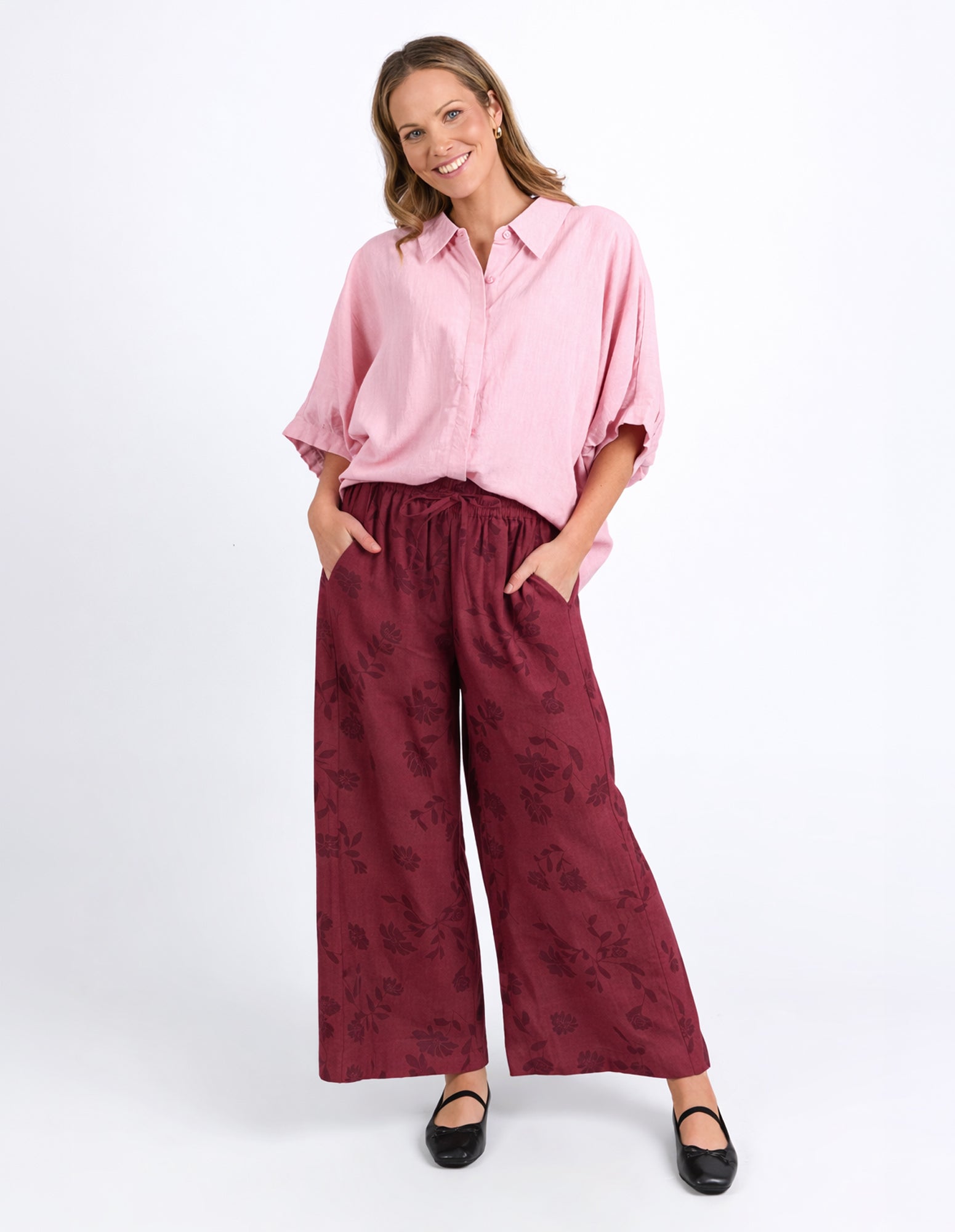 Bramble Wide Leg Pant Plum