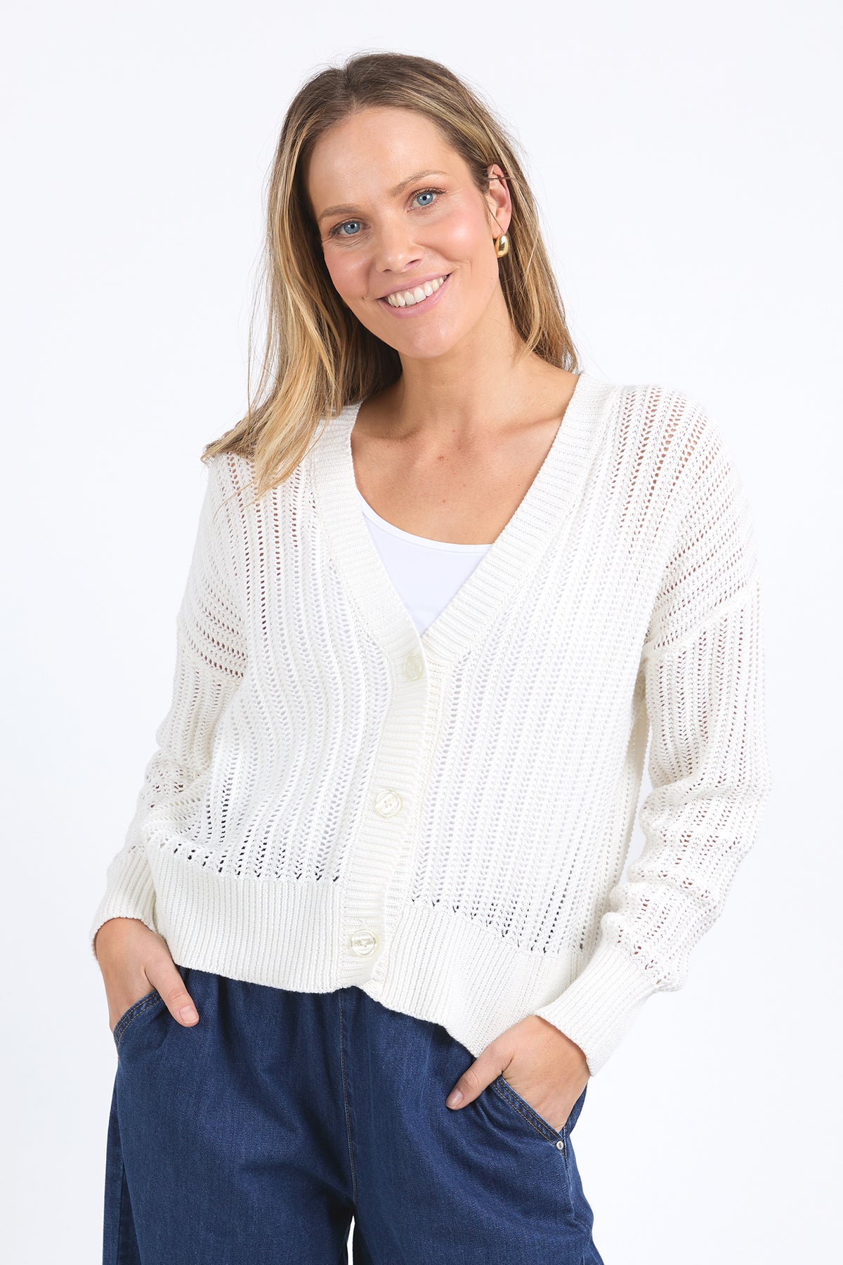 Sasha Lightweight Cardi Marshmallow