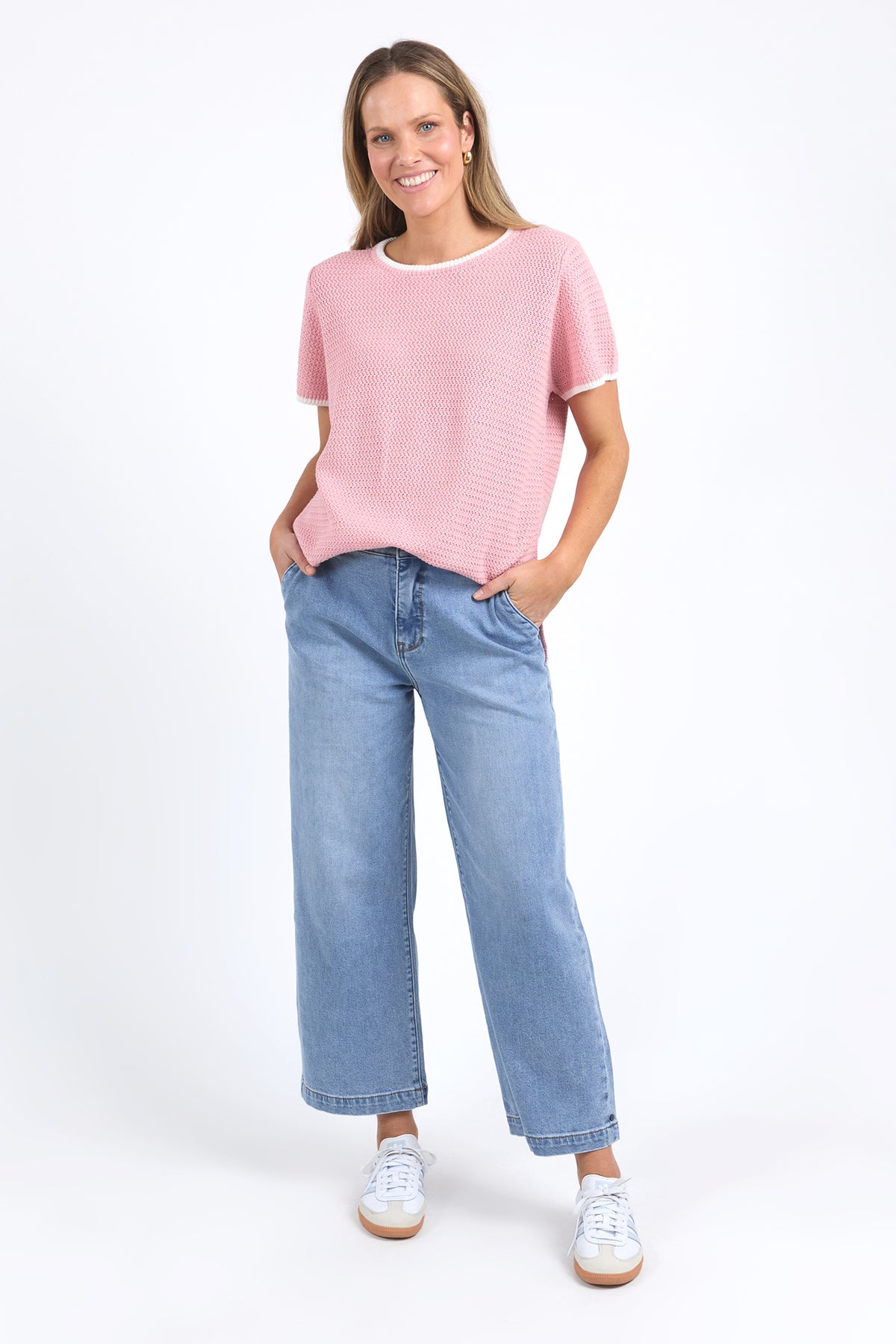 Camellia Short Sleeve Knit Pink Blush