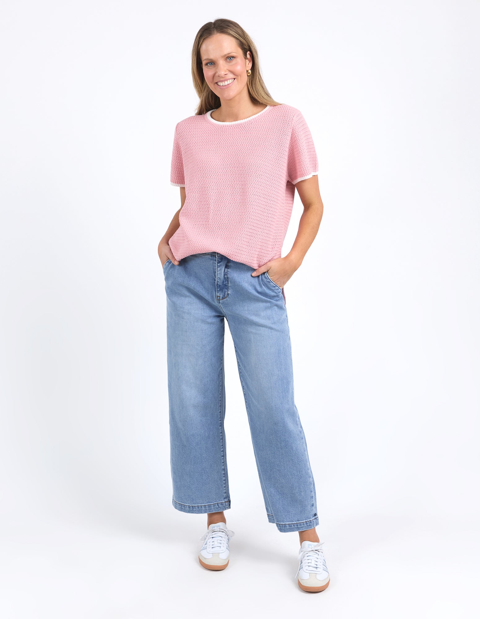 Camellia Short Sleeve Knit Pink Blush