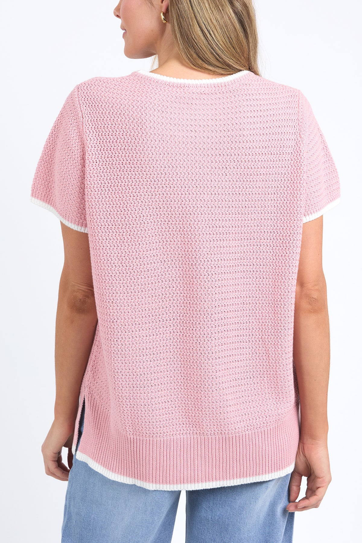 Camellia Short Sleeve Knit Pink Blush