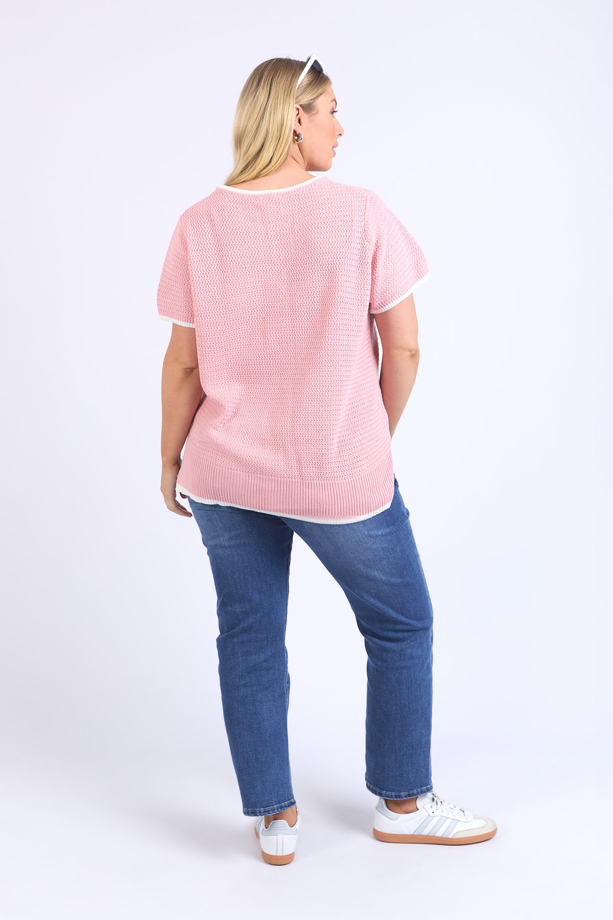 Camellia Short Sleeve Knit Pink Blush