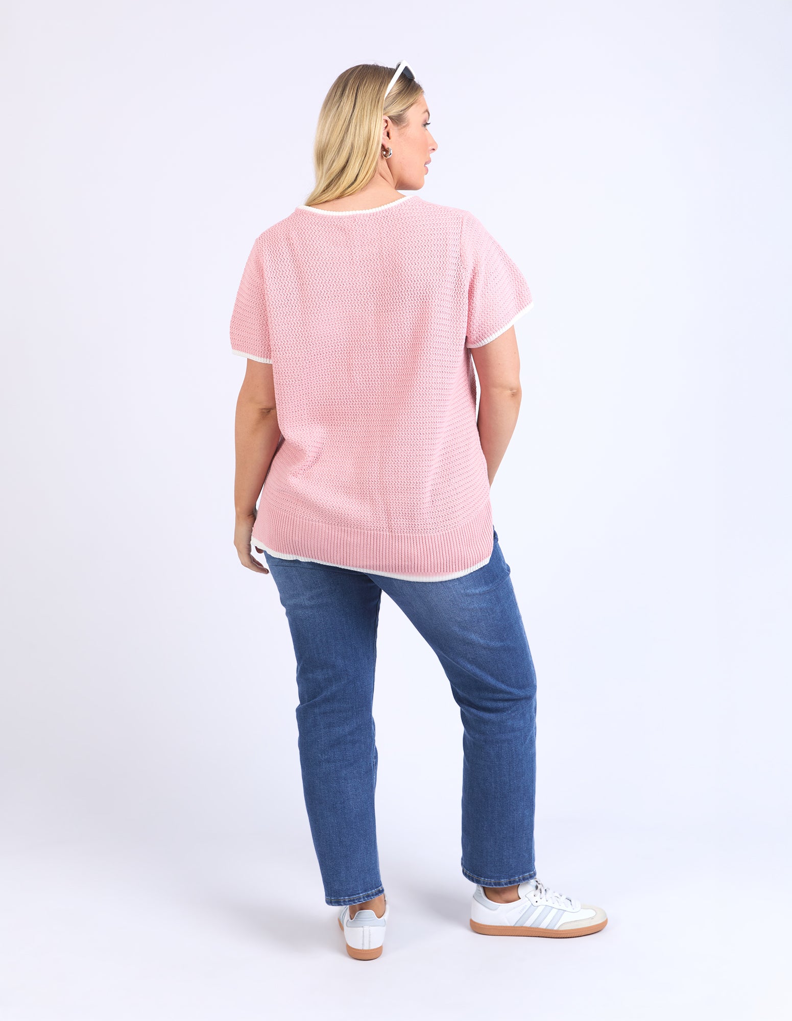 Camellia Short Sleeve Knit Pink Blush