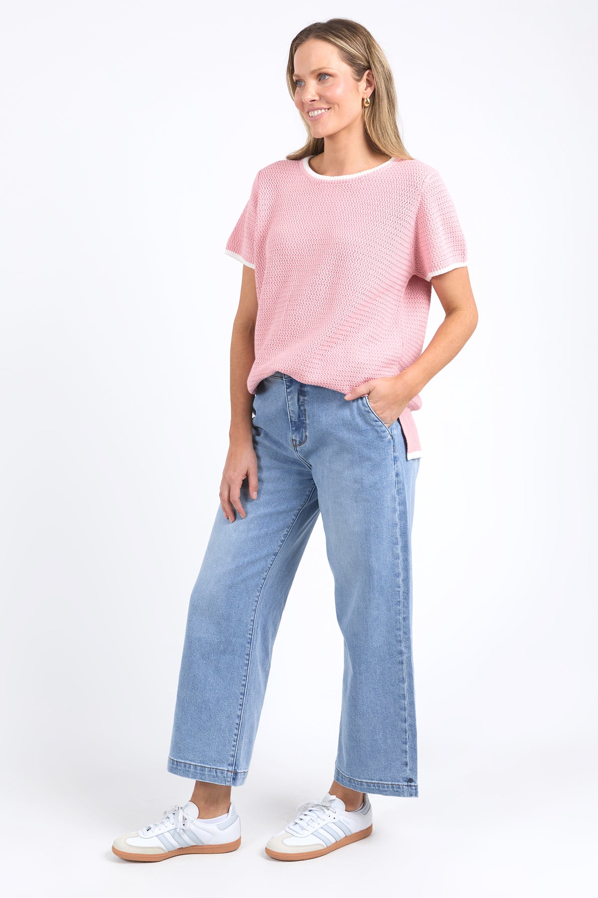 Camellia Short Sleeve Knit Pink Blush