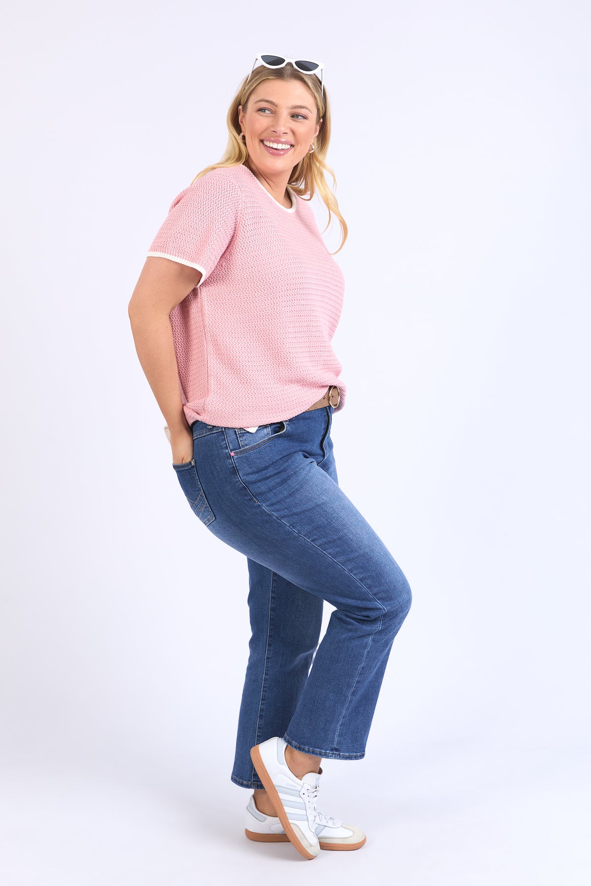 Camellia Short Sleeve Knit Pink Blush