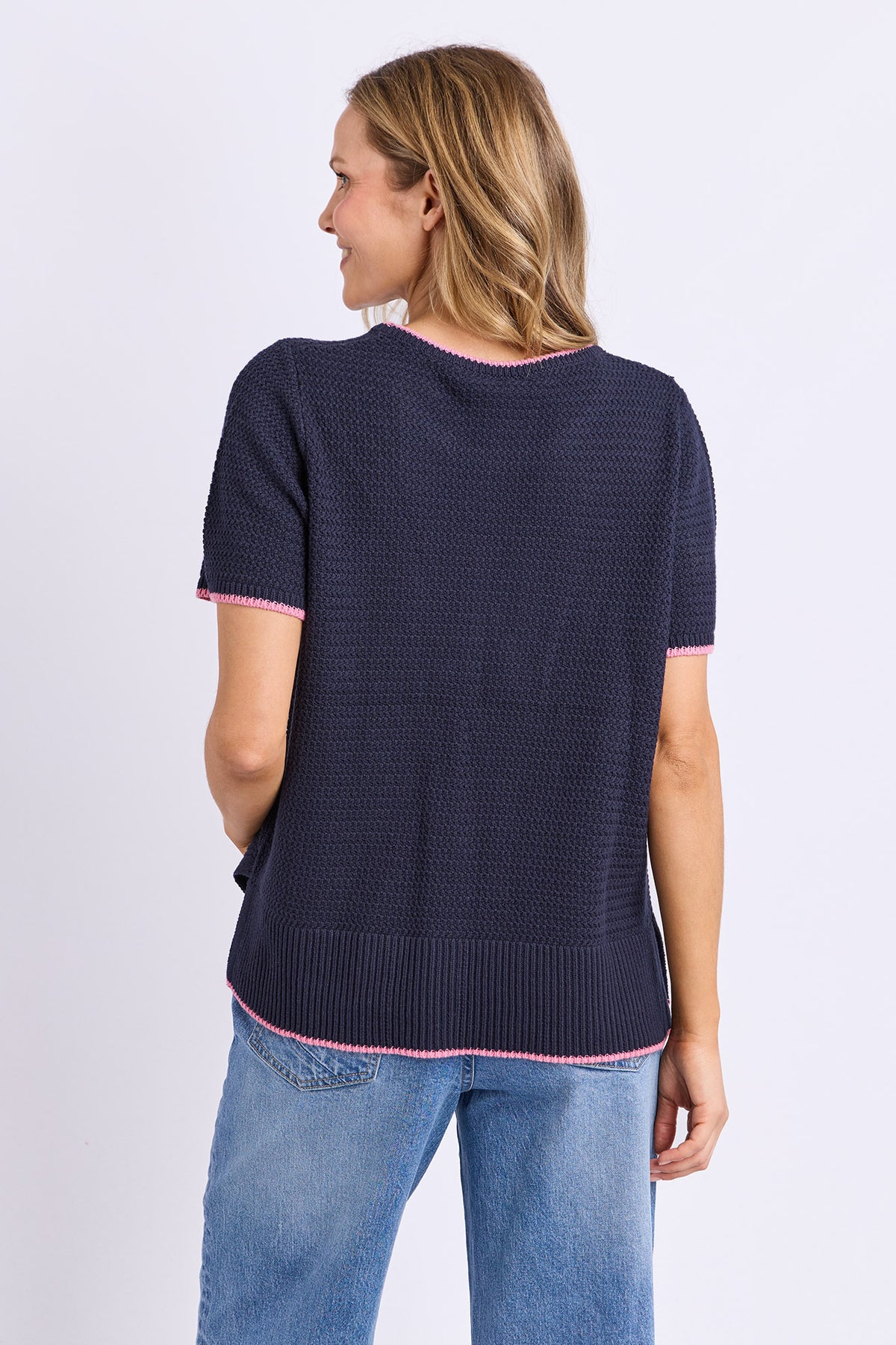 Camellia Short Sleeve Knit Navy