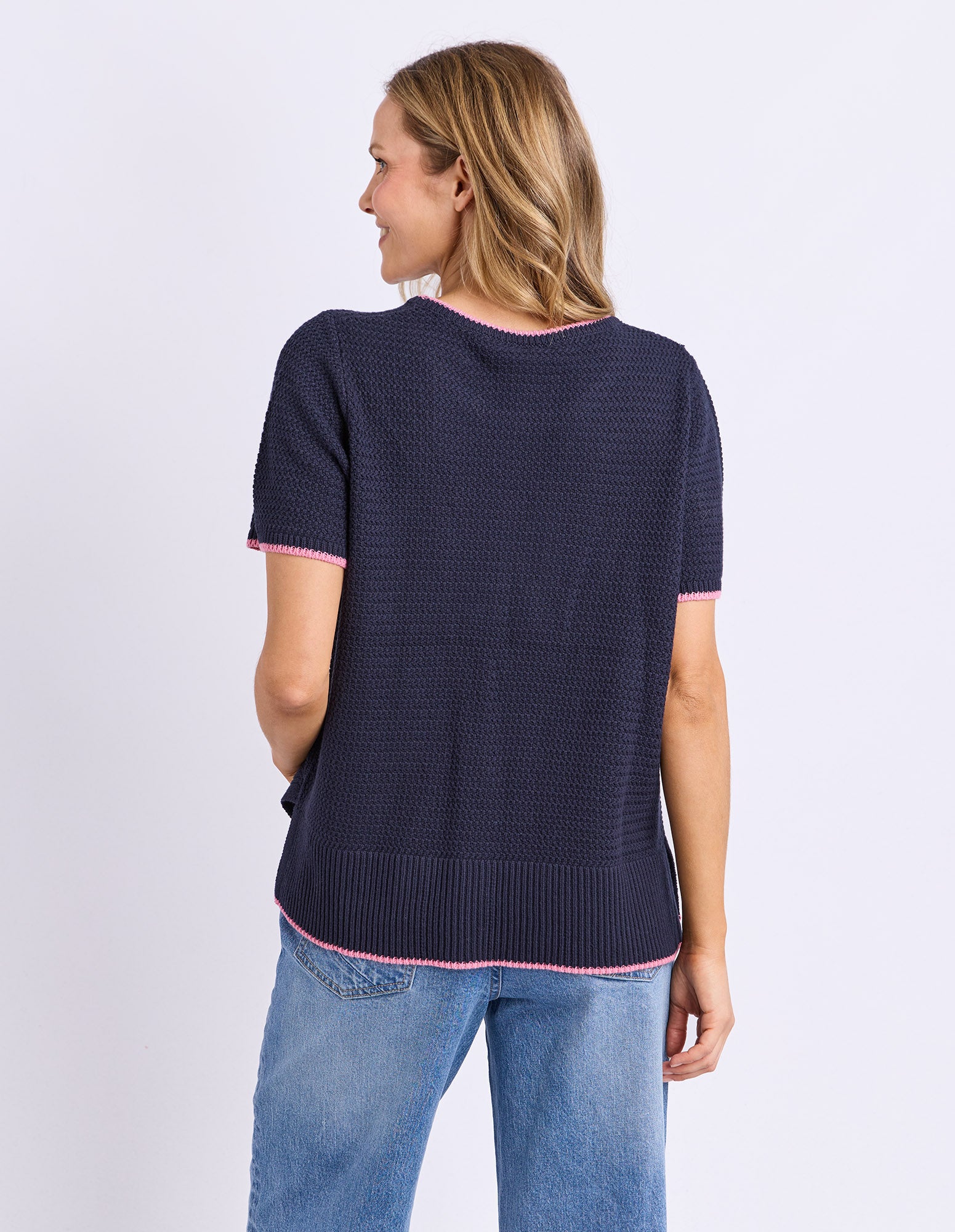 Camellia Short Sleeve Knit Navy